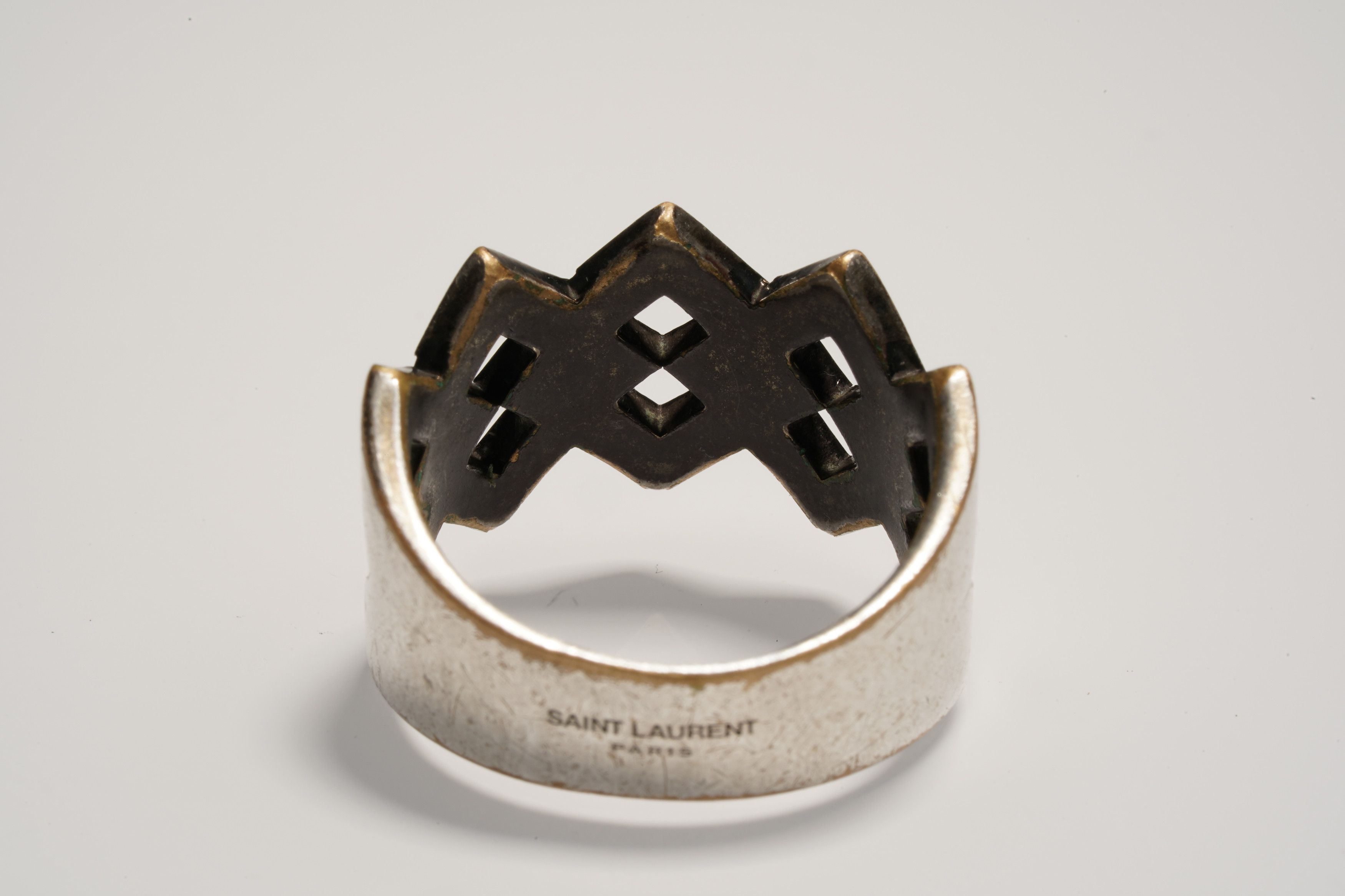 Yves Saint Laurent Silver Woven Chain Ring Size ONE SIZE - 3 Thumbnail