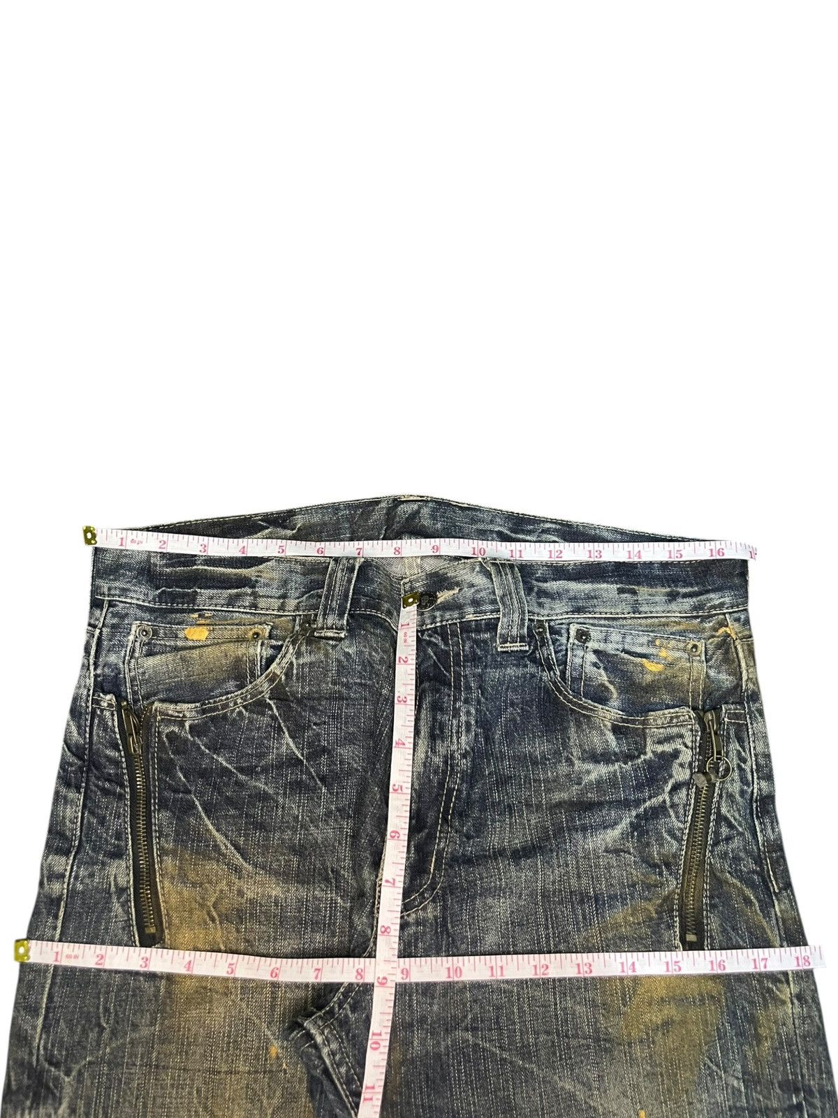 If Six Was Nine Vintage Japanese Brand Rusty Wash Punk Flare Jeans Size US 34 / EU 50 - 6 Thumbnail