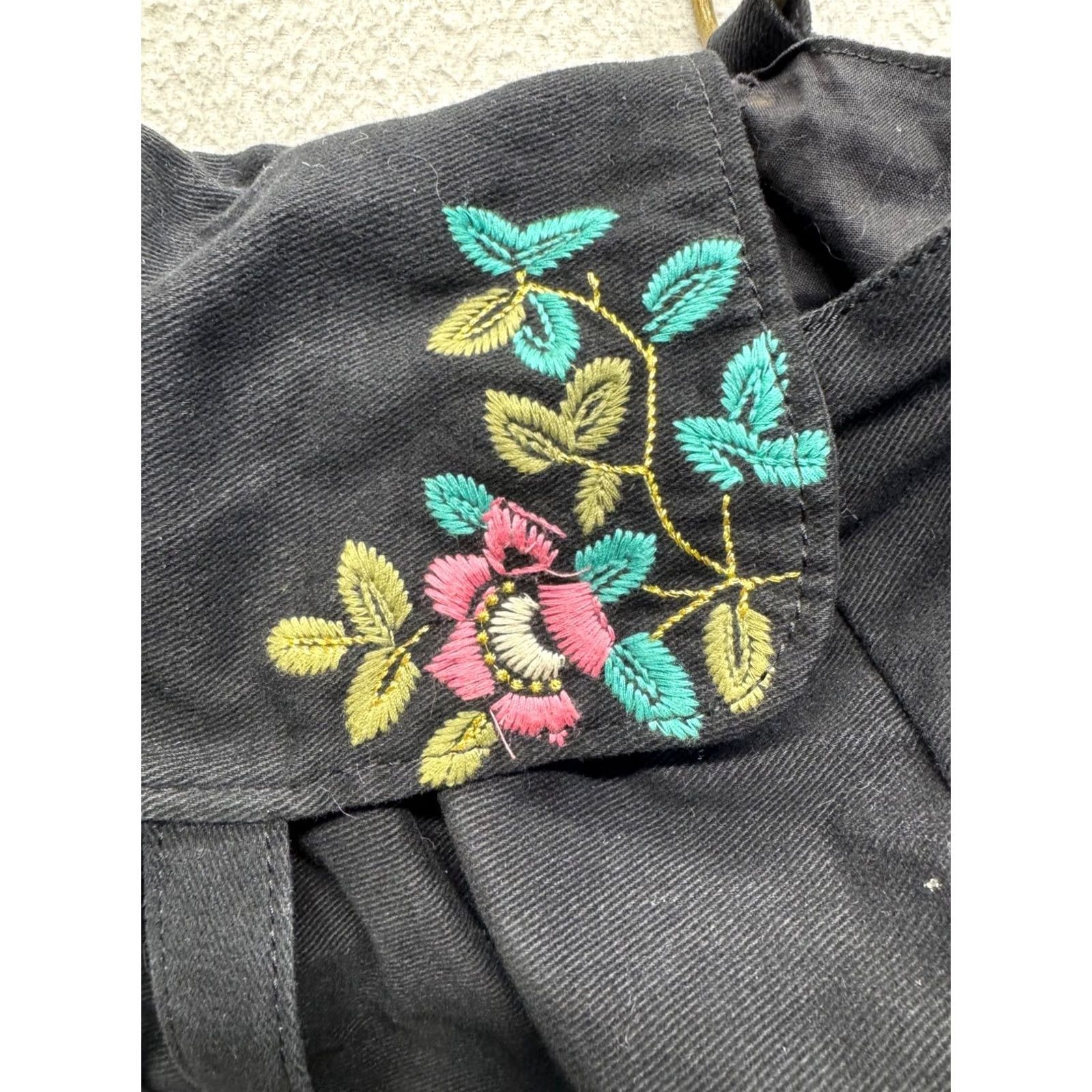 Anthropologie Anthropologie Black Canvas Bag Tote Women Size ONE SIZE - 4 Thumbnail