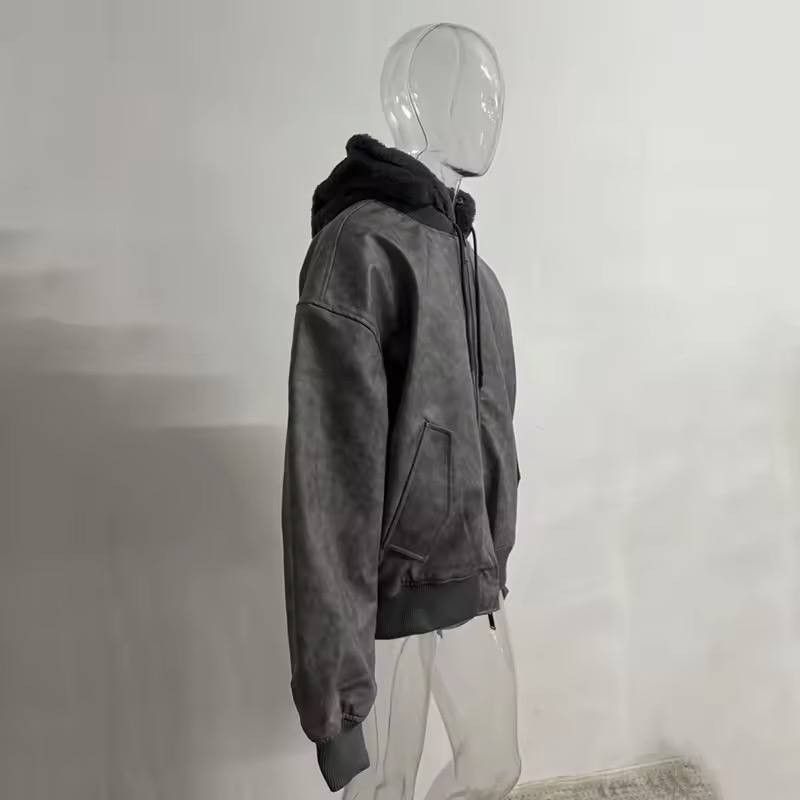 Japanese Brand × Vintage double-sided faux leather jacket with zippered hood Size US XL / EU 56 / 4 - 4 Thumbnail