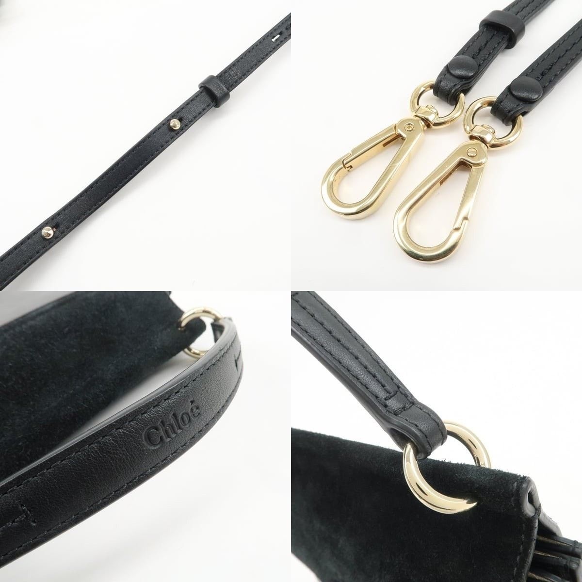 Chloe Chloe Faye Suede & Leather Top Handle Bag Black Size ONE SIZE - 4 Thumbnail