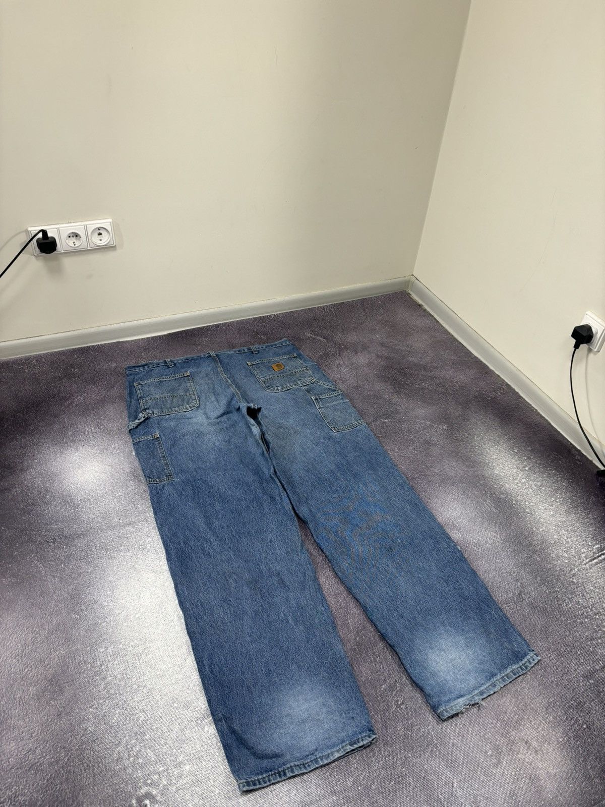 Carhartt Vintage 90s Carhartt USA Blue Denim Work Hype Baggy Jeans Size US 42 / EU 58 - 3 Thumbnail