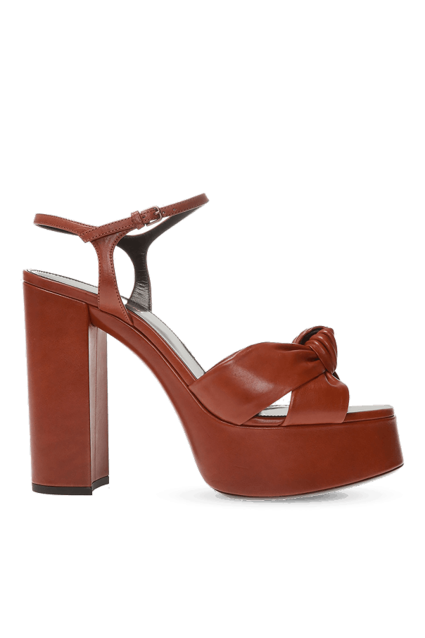 Saint Laurent Paris o1s1wg110724 Blanca Platform Sandals in Brown Size US 6.5 / IT 36.5 - 4 Thumbnail