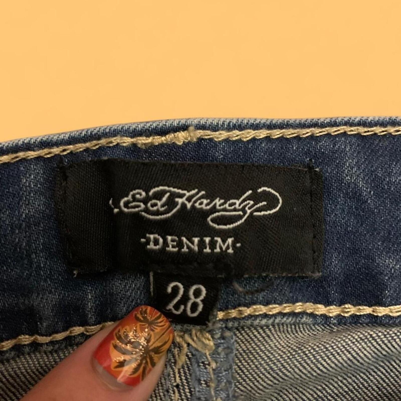 Ed Hardy Ed Hardy Brave Eagle wide leg jeans sold out Size 28" / US 6 / IT 42 - 4 Thumbnail