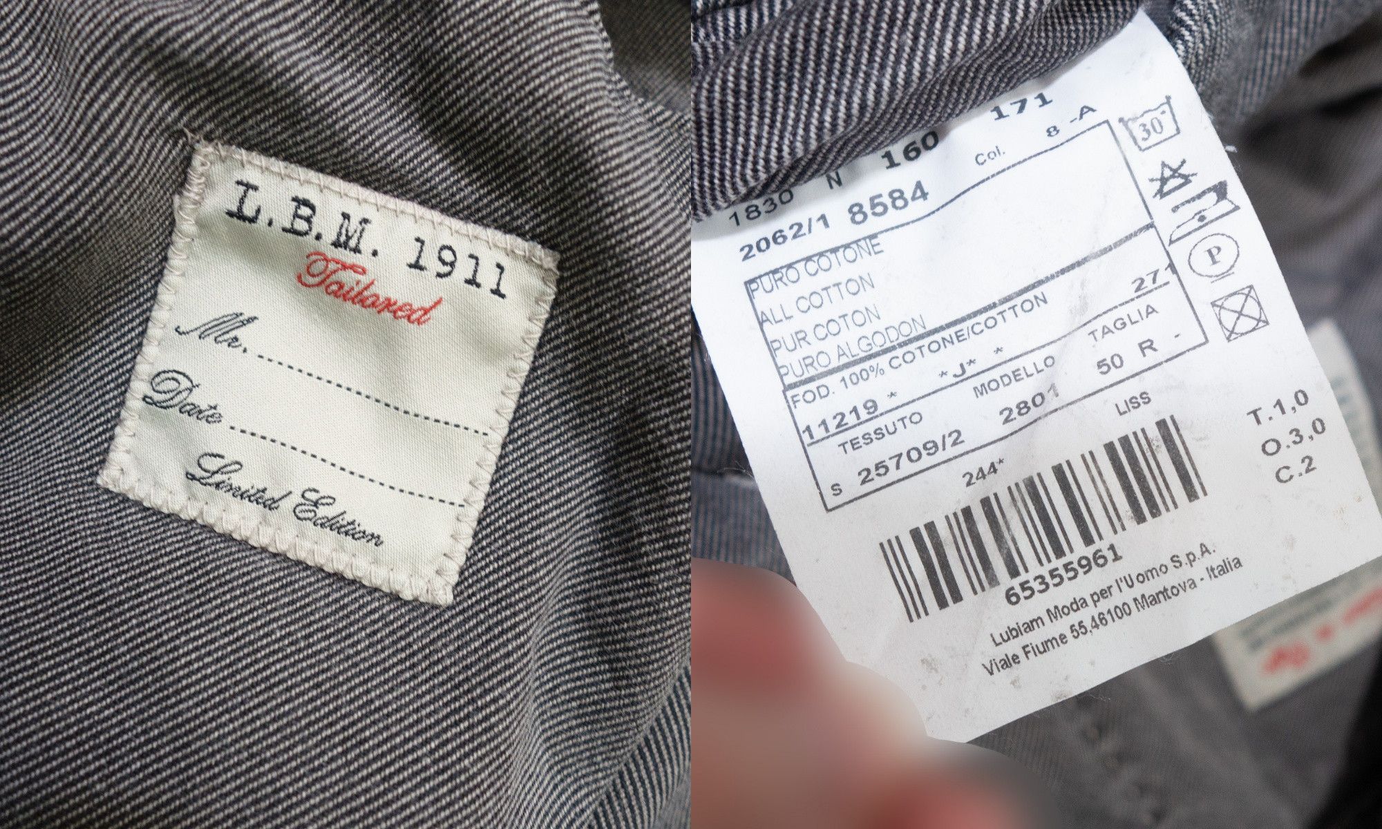 L.B.M. 1911 Garment Dyed Blazer Model 2801 Jack Limited Edition Size 50R - 7 Thumbnail