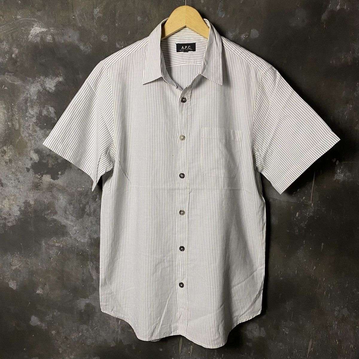 A.P.C. × Designer Vintage apc stripped shirt s/s Size US L / EU 52-54 / 3 - 2 Thumbnail