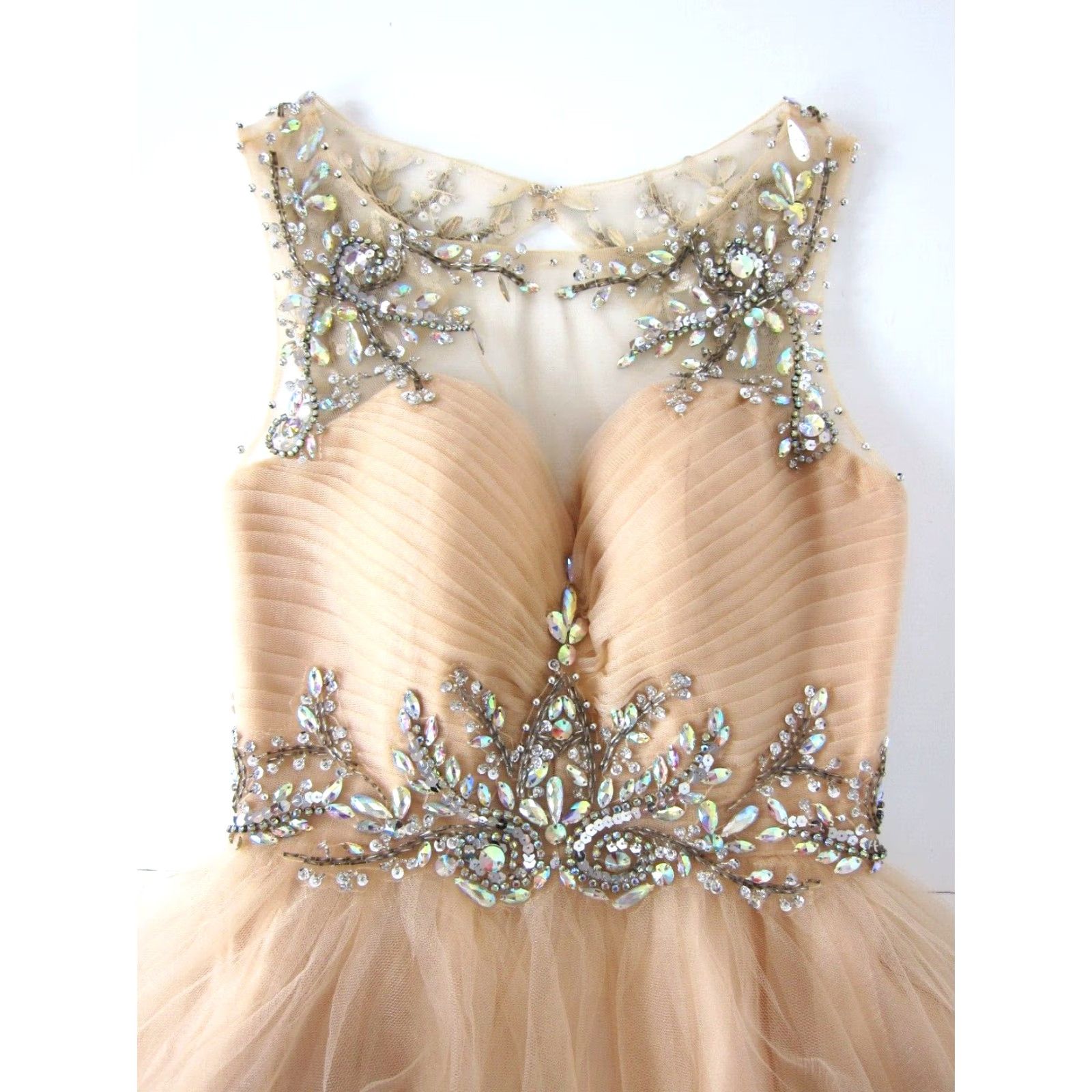 Vintage VINTAGE Juliet Pink Lace Diamond Beaded Ruched Sleeveless Prom Party Dress XS Size XS / US 0-2 / IT 36-38 - 4 Thumbnail