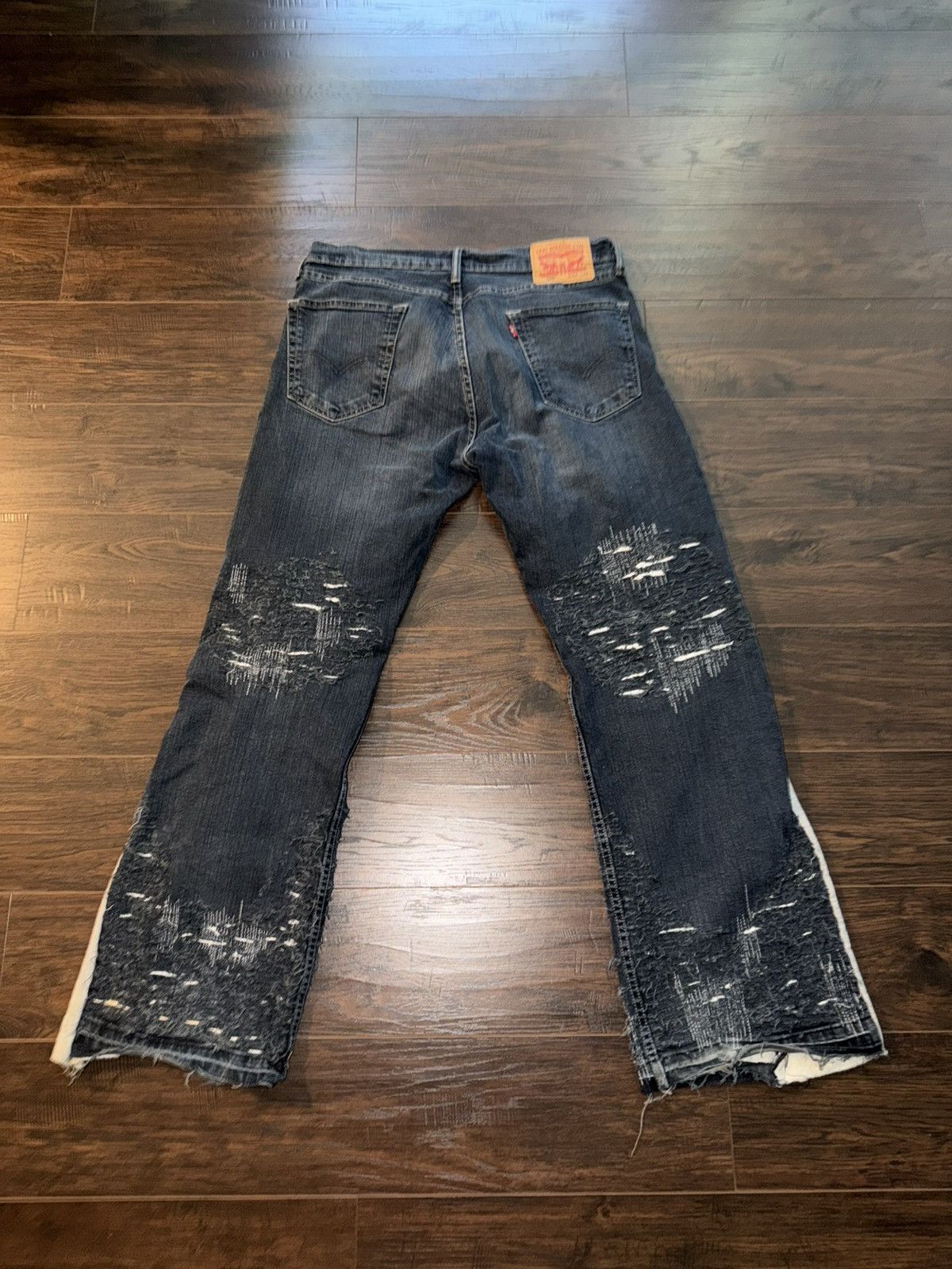 Ends Repair Sample Ends Repair Navy Blue Distressed Flared Denim Pants Size US 34 / EU 50 - 2 Thumbnail