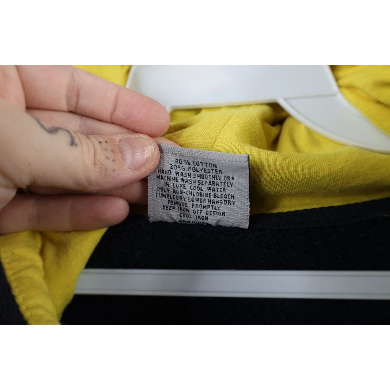 Vintage Vintage Distressed Block M University of Michigan Hoodie Size L / US 10 / IT 46 - 11 Thumbnail