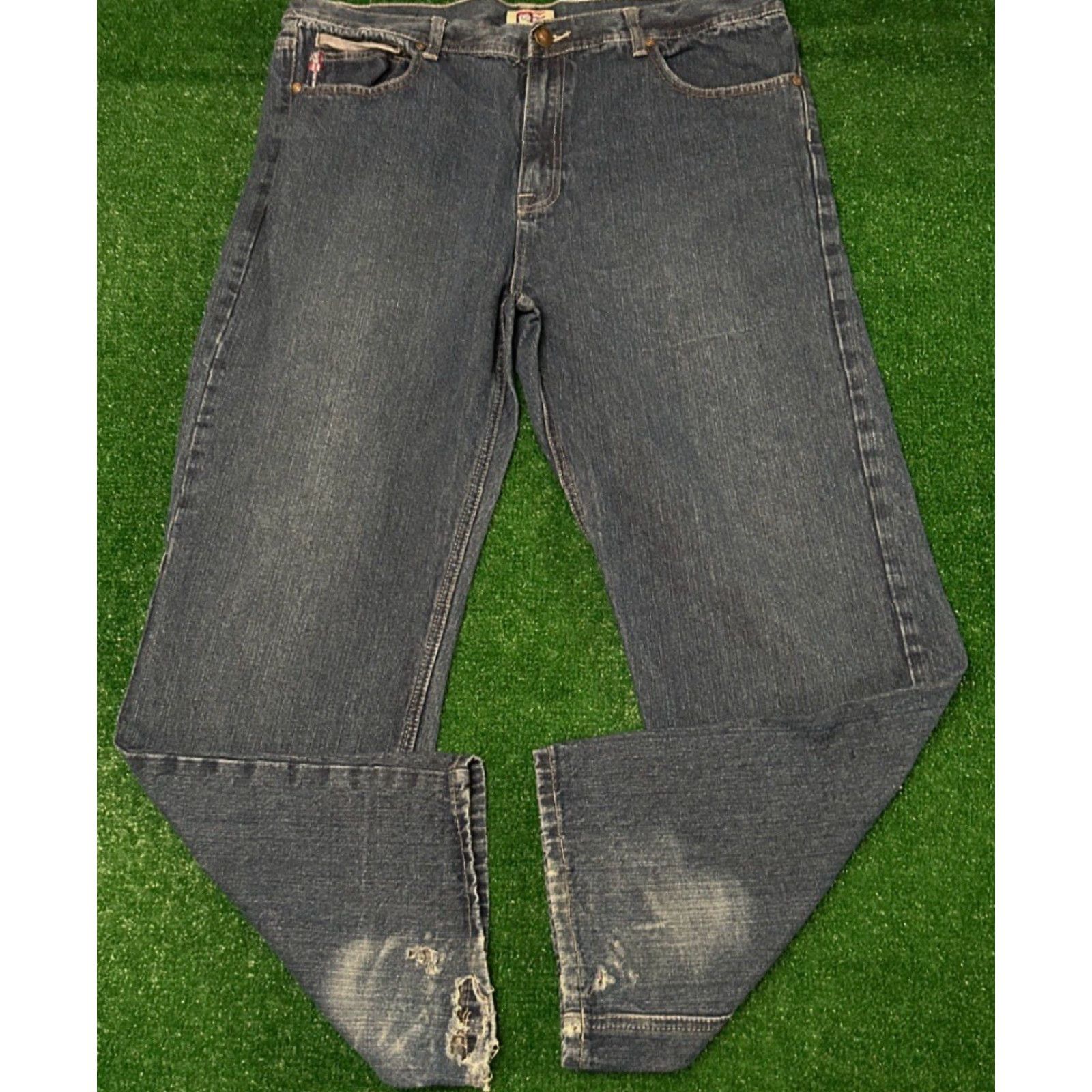Phat Farm VINTAGE Phat Farm Jeans Baggy Skater Grunge Hip Hop 38x32 Mens Dark Blue Denim Wide-Leg Size 38 VTG Size US 38 / EU 54 - 3 Thumbnail