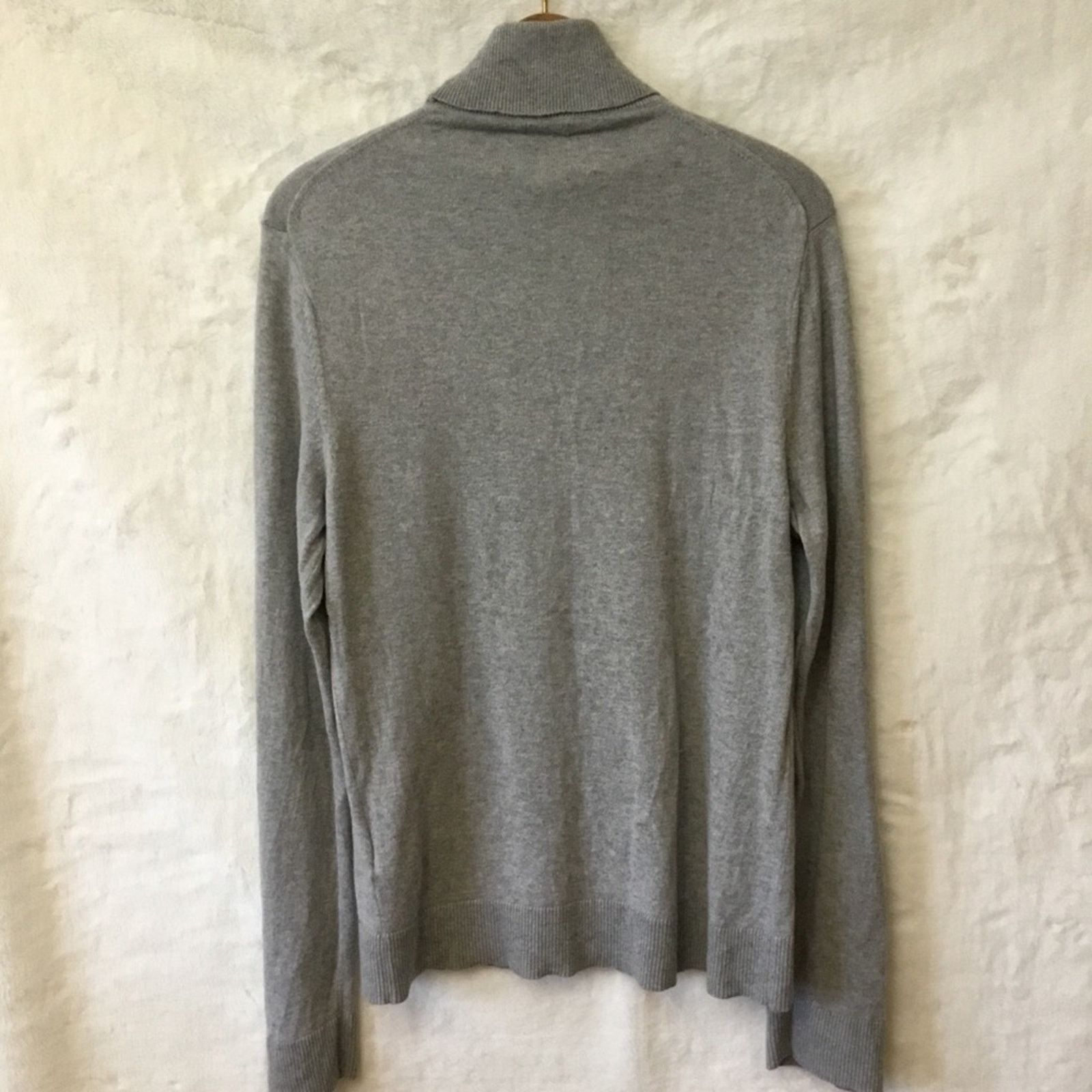Abercrombie & Fitch Abercrombie & Fitch Gray Cotton/Cashmere Turtleneck Sweater Size M / US 6-8 / IT 42-44 - 8 Thumbnail