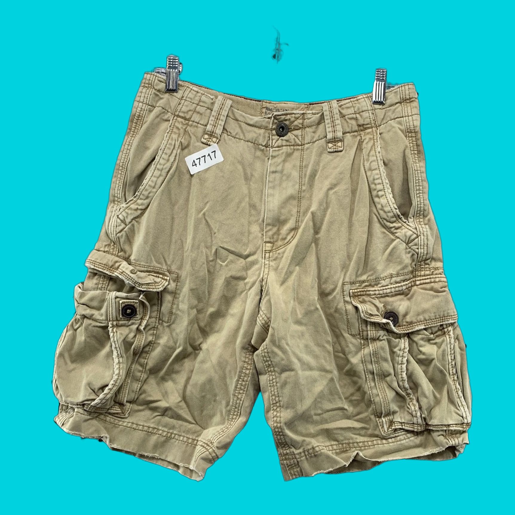 American Eagle Outfitters American Eagle Cargo Shorts Mens 30x10.5 Khaki Military Utility Baggy Size US 30 / EU 46 - 1 Thumbnail