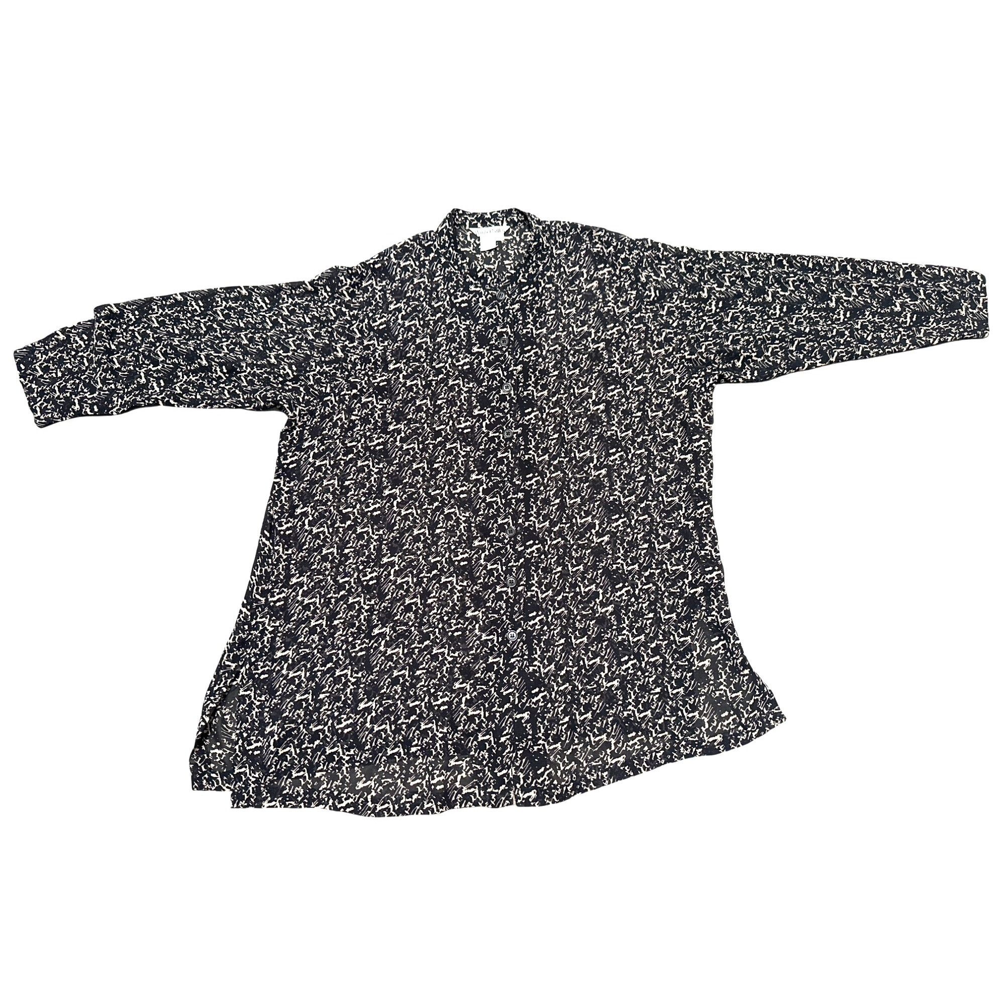Other WinterSilks Size 2X Vintage Black Silk Top Sheer Abstract Pr Size XXL / US 16-18 / IT 52-54 - 9 Thumbnail