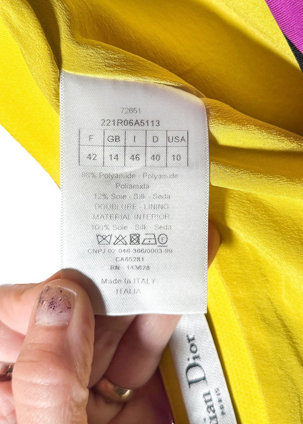 Dior Christian Dior SS22 Runway Yellow Print Halter Mini Dress Size XL / US 12-14 / IT 48-50 - 10 Thumbnail