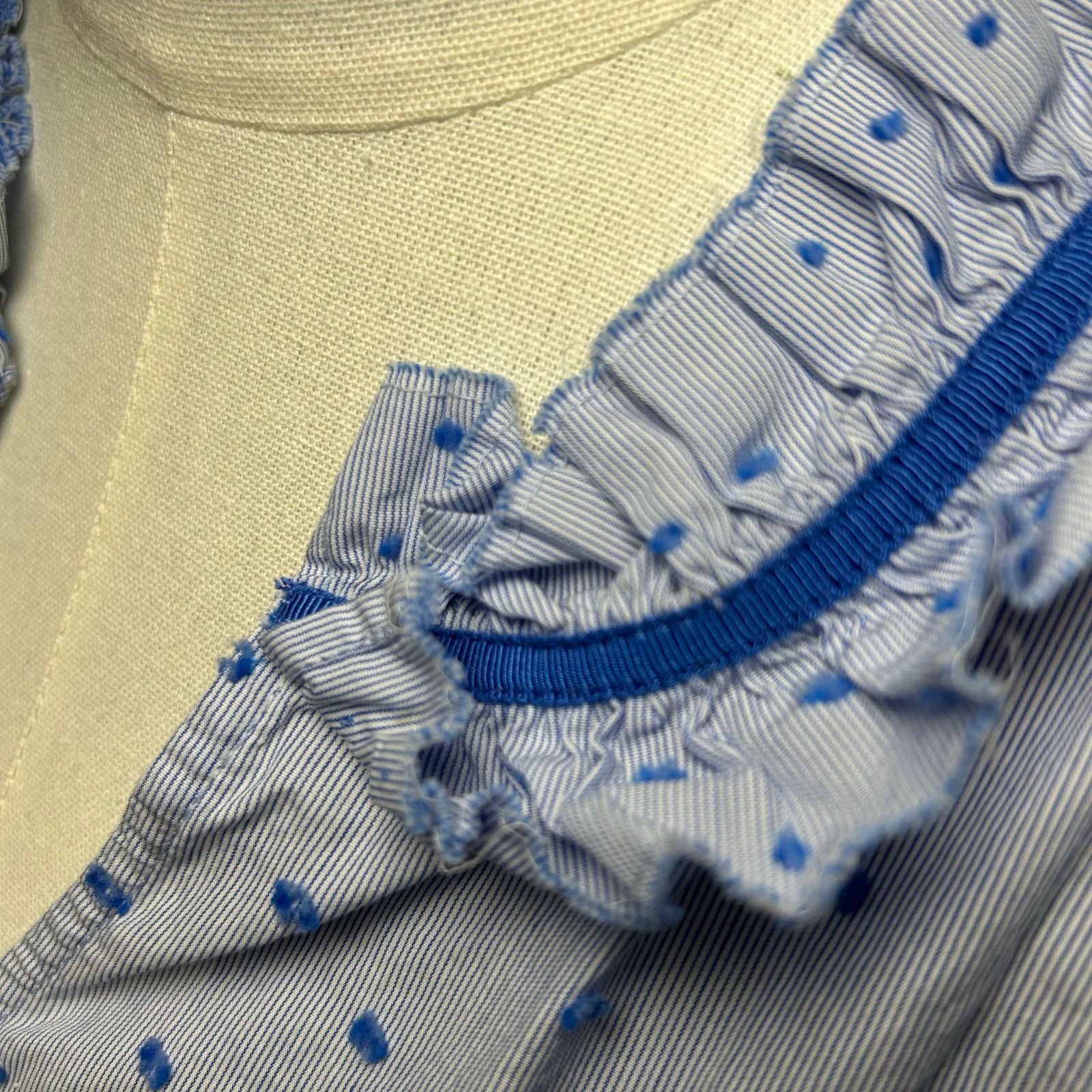 Talbots Talbots Blue Polka Dot Ruffle Collar Tank Top Medium Petite Size M / US 6-8 / IT 42-44 - 11 Thumbnail
