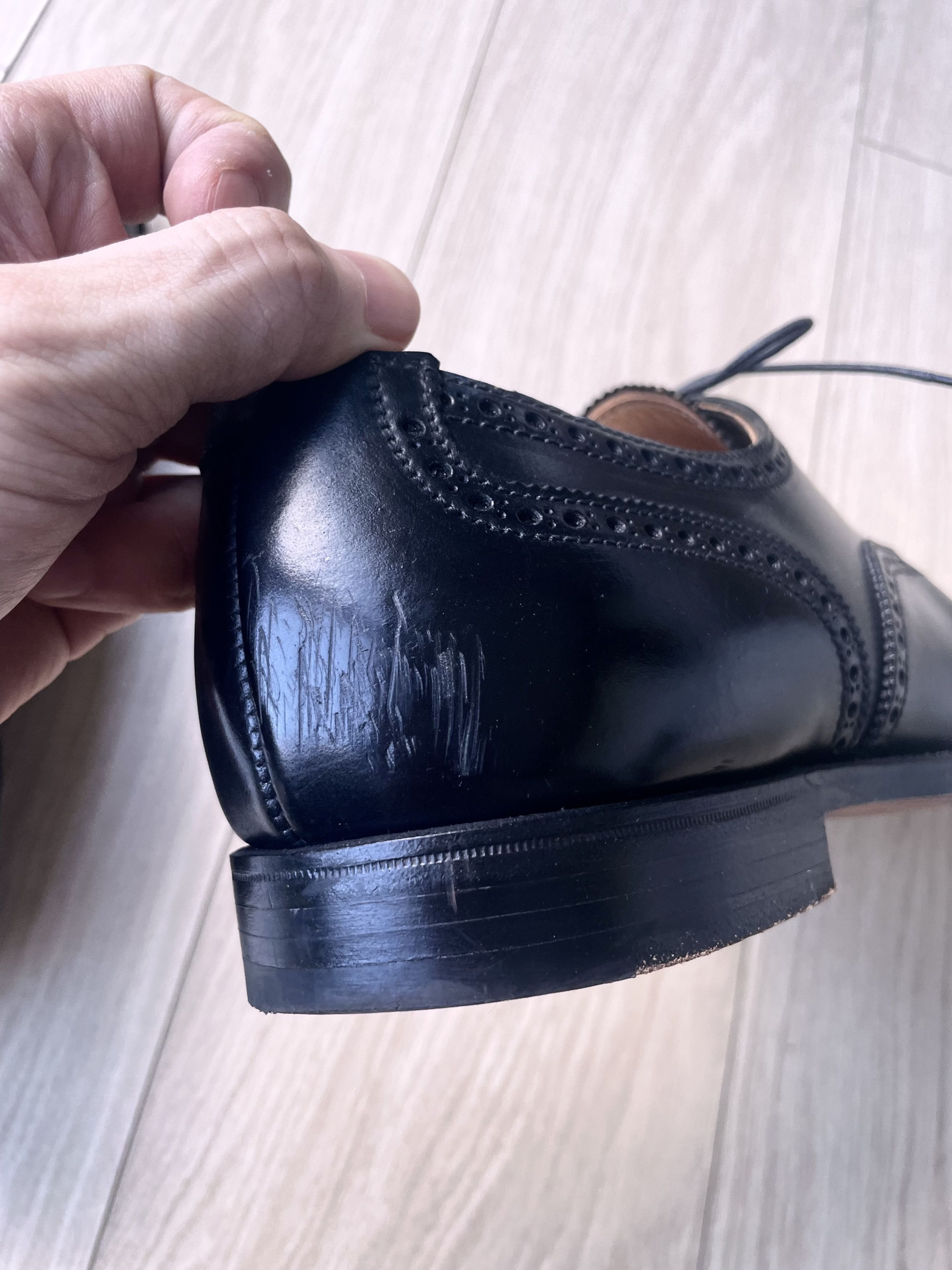 Crockett & Jones CUSTOM ORDER SHELL CORDOVAN CAP TOE OXFORD BROQUES Size US 12.5 / EU 45-46 - 9 Thumbnail