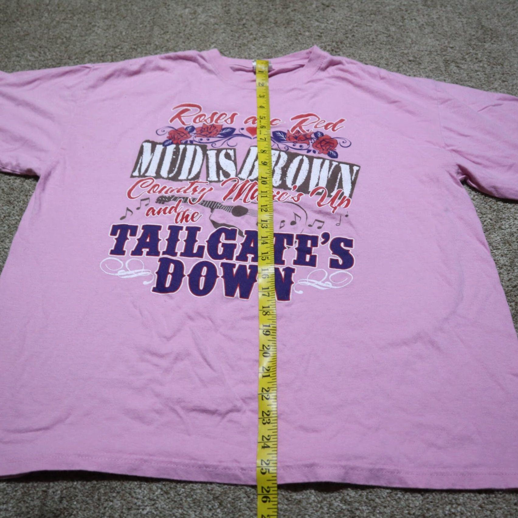 Vintage Roses Are Red Mud Is Brown Tailgates Down Shirt Women XL Pink Short Sleeve T-Shirt 90s? Size XL / US 12-14 / IT 48-50 - 6 Thumbnail