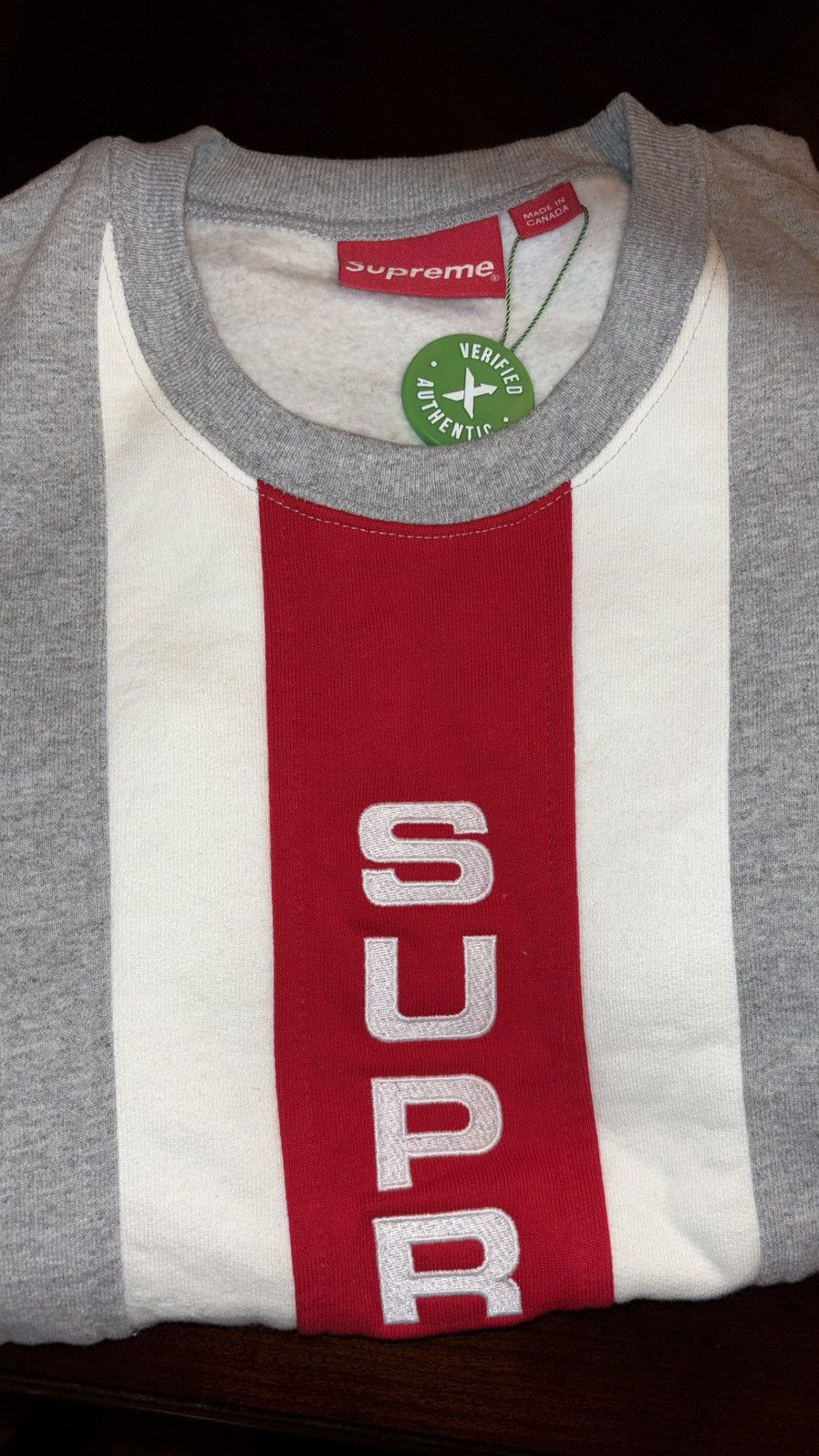 Supreme Supreme Vertical Logo Panel Crewneck Size US M / EU 48-50 / 2 - 1 Thumbnail