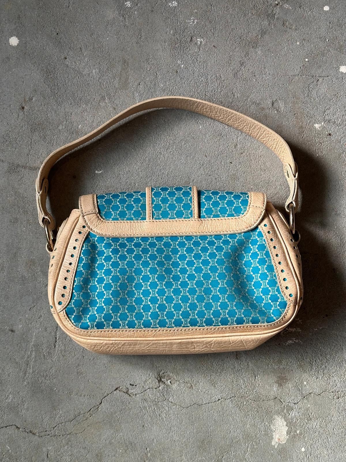 Celine Celine Macadam Triomphe Shoulder Bag Blue/Beige Size ONE SIZE - 6 Thumbnail