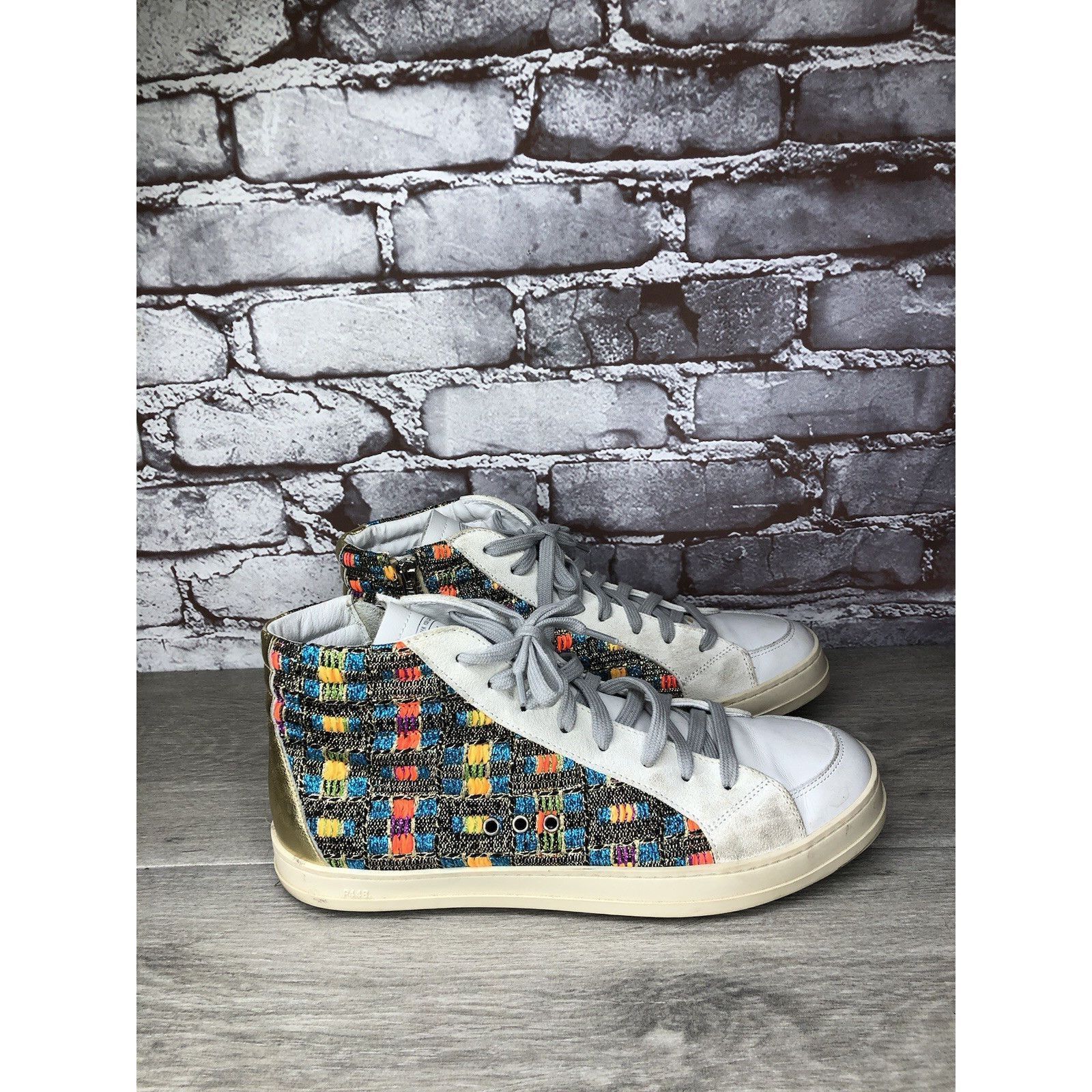 P448 P448 Skate Malhia Sneakers White Leather Lace Up High Top Sh Size US 10.5 / IT 40.5 - 3 Thumbnail