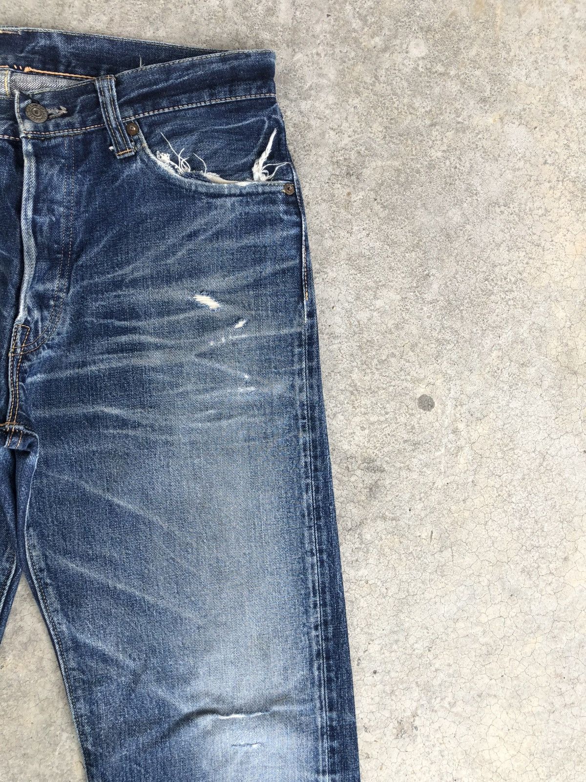 Sugar Cane Vintage Sugarcane 901 Star Distressed Jeans Selvedge Denim Size US 32 / EU 48 - 5 Thumbnail