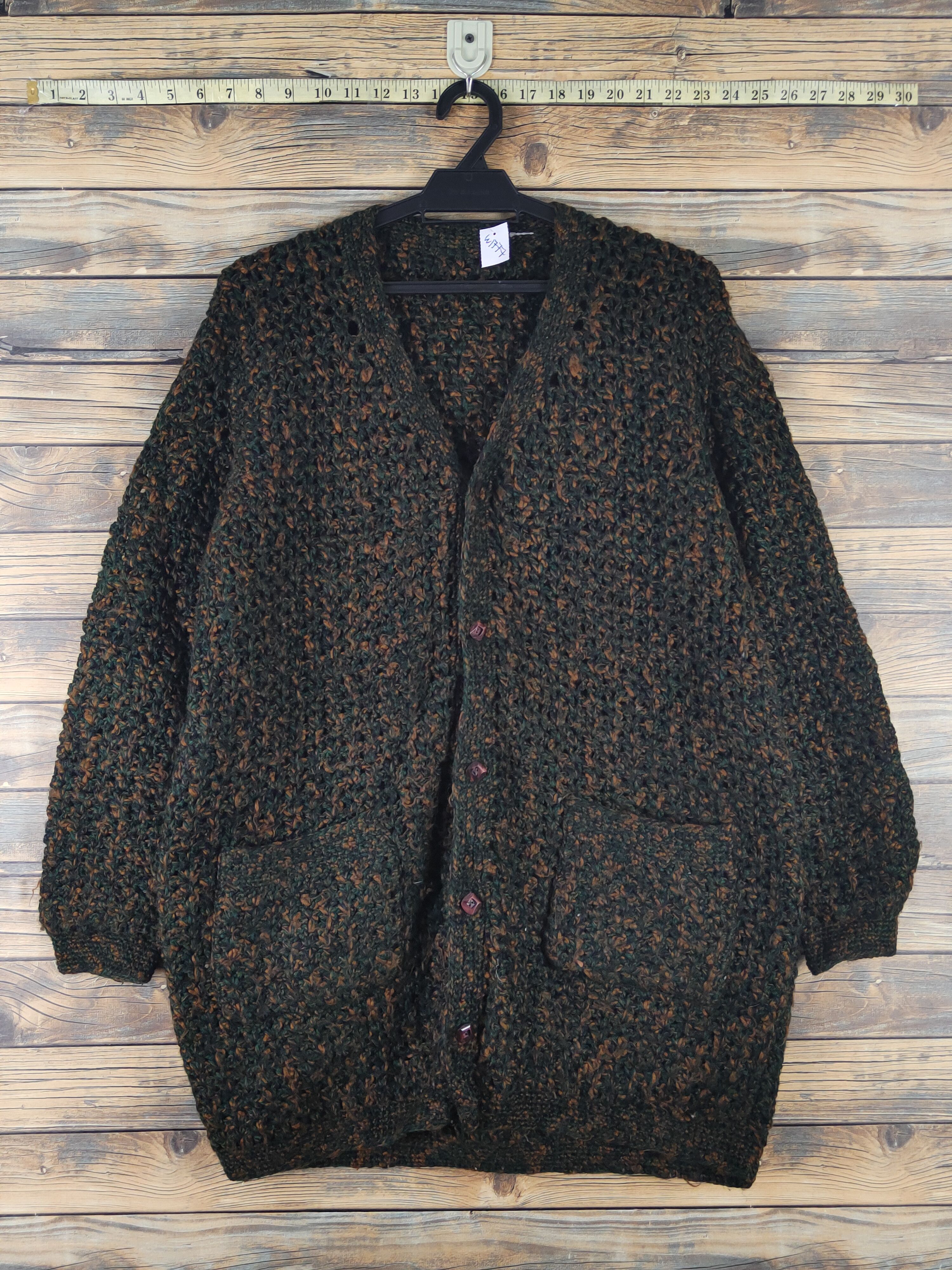 Japanese Brand Japan vintage Green Brown Knitwear cardigan Sweaters #W1777 Size US L / EU 52-54 / 3 - 1 Thumbnail