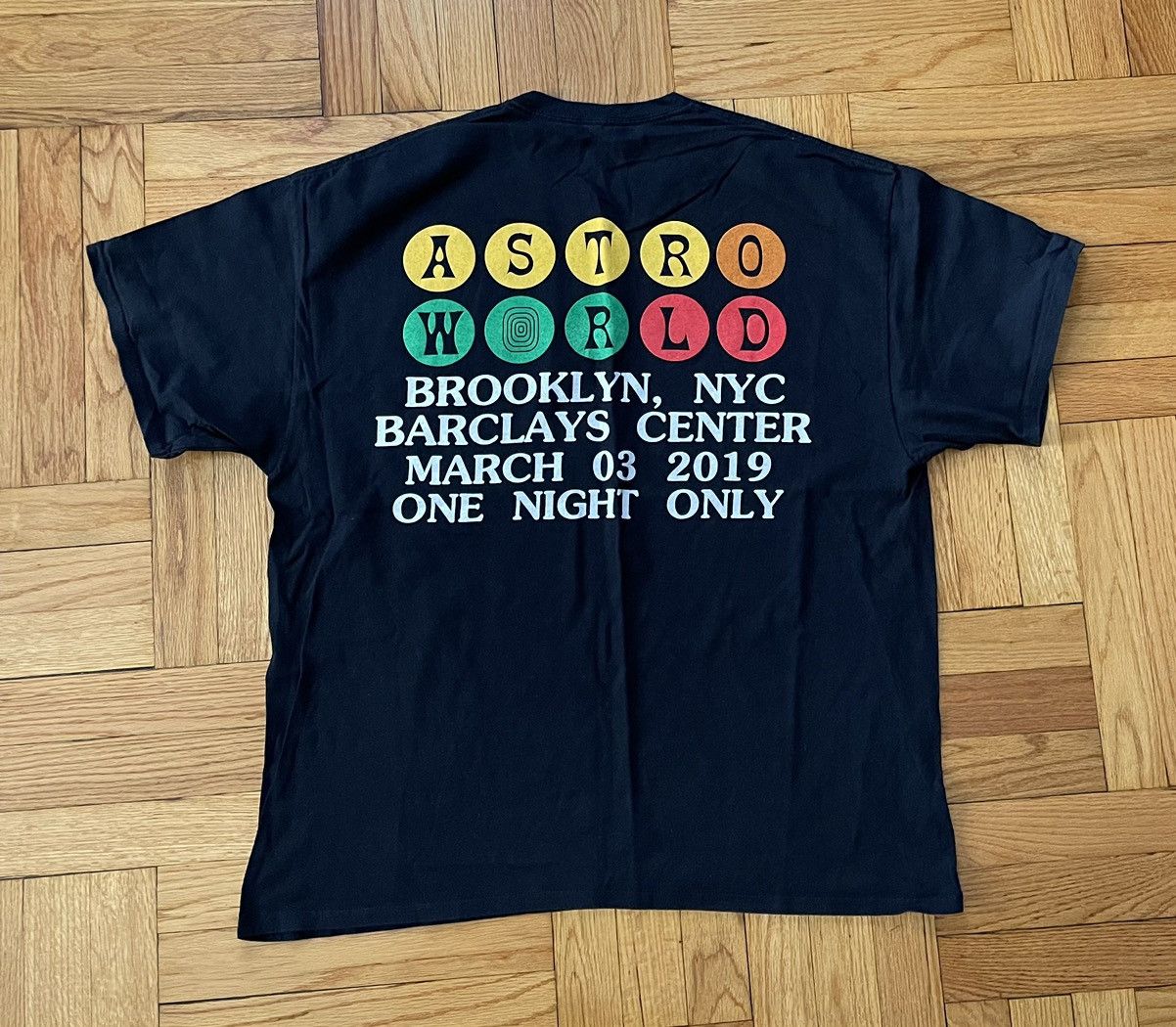 image of Travis Scott Astroworld Barclays Center T Shirt Men’S XL in Black, Men's
