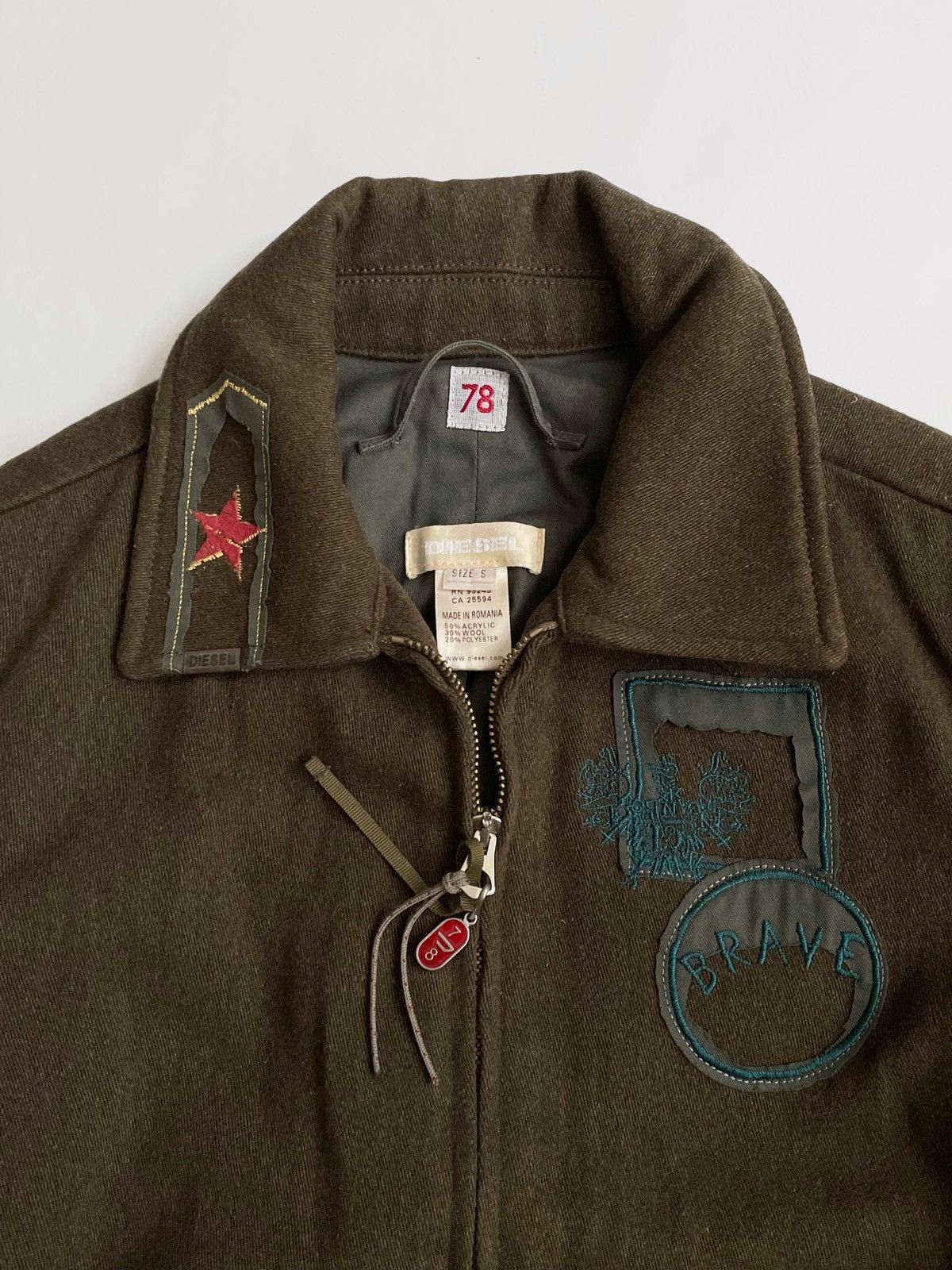 Diesel vintage khaki zip archive jacket