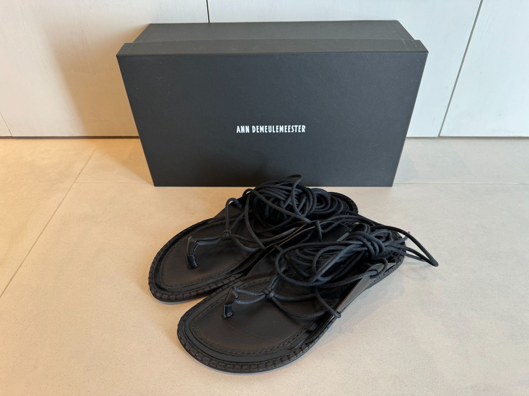 image of Ann Demeulemeester Ss19 Runway Sandals in Black, Men's (Size 8)