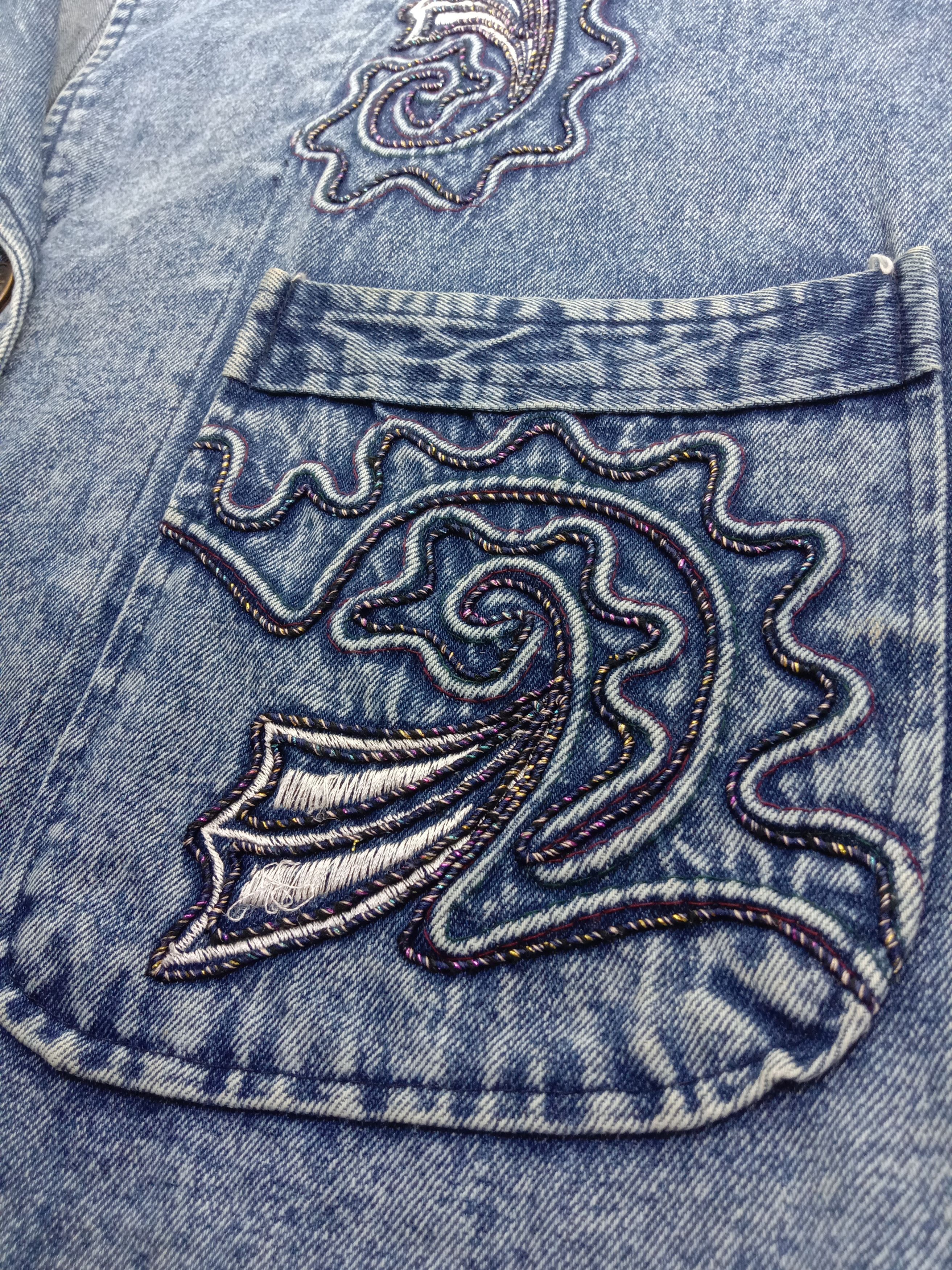 Japanese Brand Vintage Designer Embroidery Art Denim Jacket Size US XL / EU 56 / 4 - 10 Thumbnail