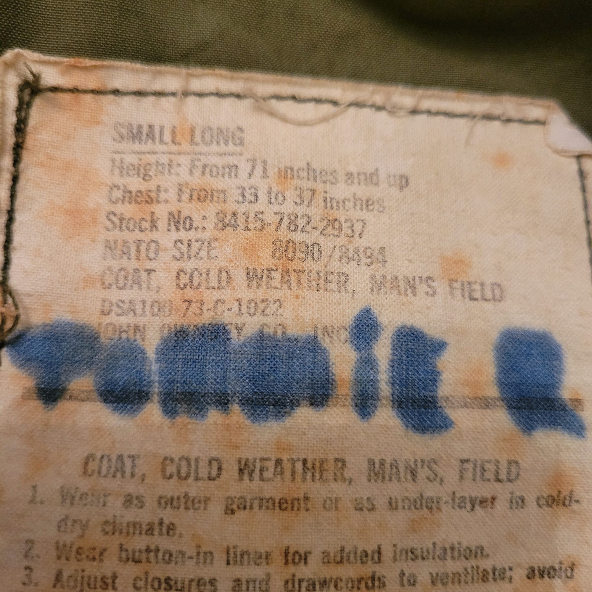 Other US Army M65 Cold Weather Field Coat Green S Long Vietnam 60s Size US S / EU 44-46 / 1 - 4 Thumbnail