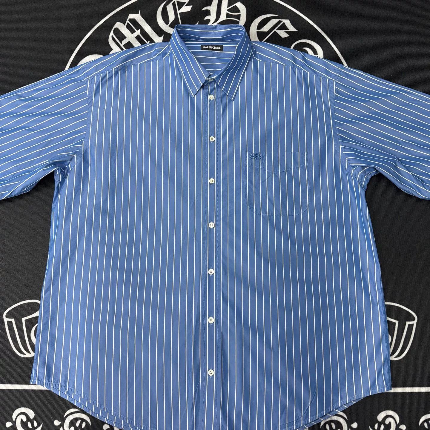 Balenciaga Balenciaga Blue Stripe Shirt Size US L / EU 52-54 / 3 - 1 Thumbnail
