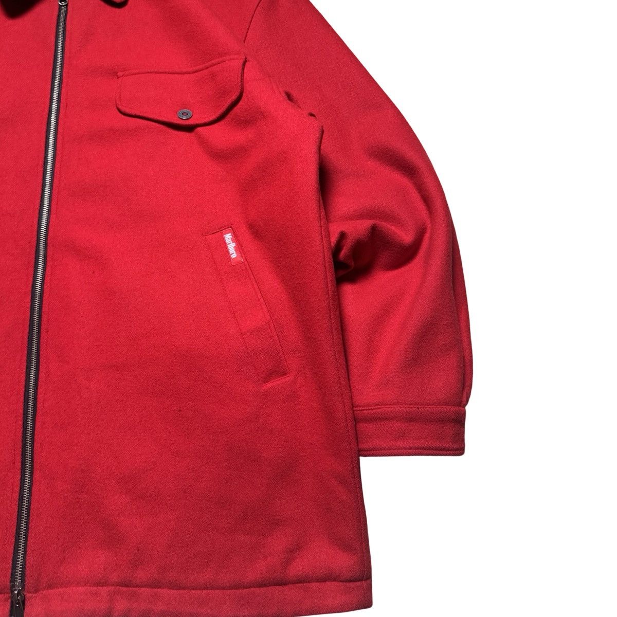Marlboro MARLBORO Reversible Full Zip Jacket Black Red Wool 90s Large Size US L / EU 52-54 / 3 - 2 Thumbnail
