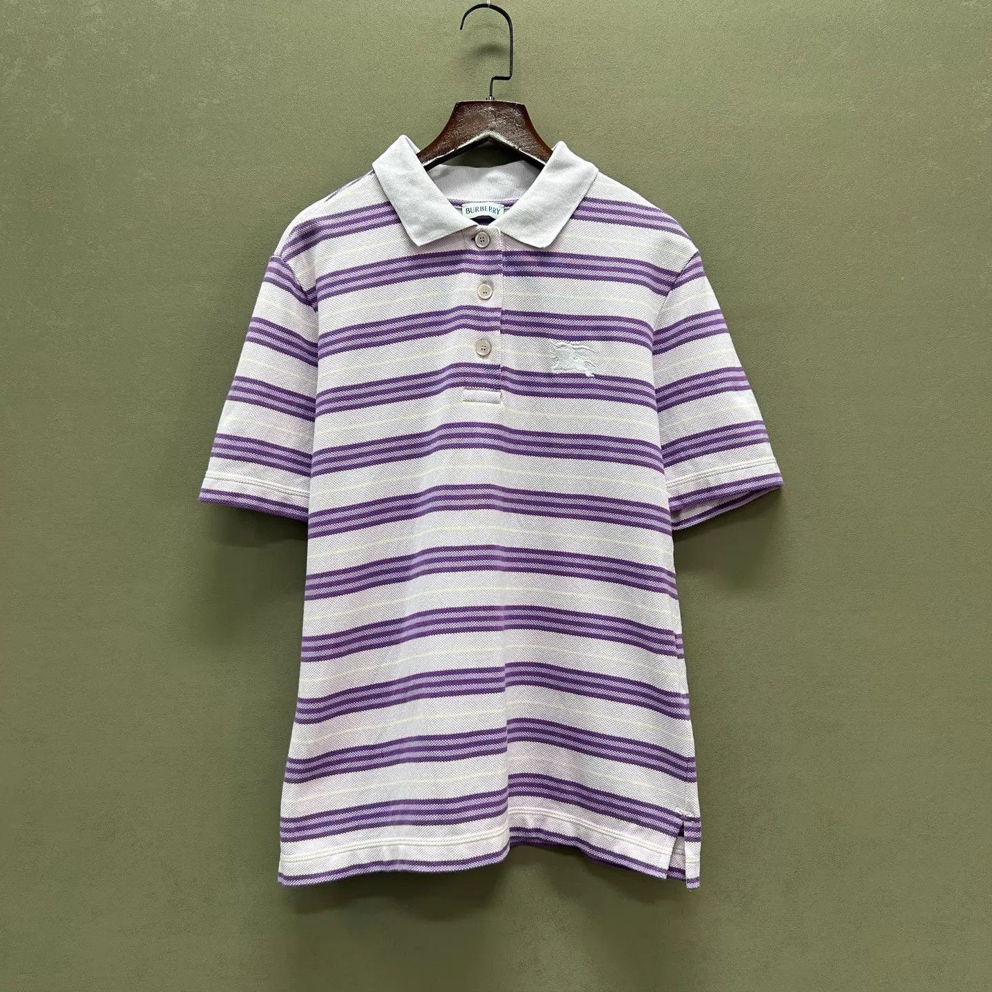 Burberry Burberry 99 New Purple Stripe Polo Shirt Size S Size S / US 4 / IT 40 - 1 Thumbnail