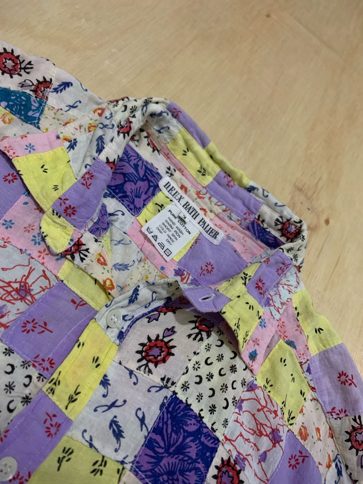 Comme des Garcons × Japanese Brand Vintage D.E.U.X. Bath Palier Patchwork Shirt Size US L / EU 52-54 / 3 - 5 Thumbnail