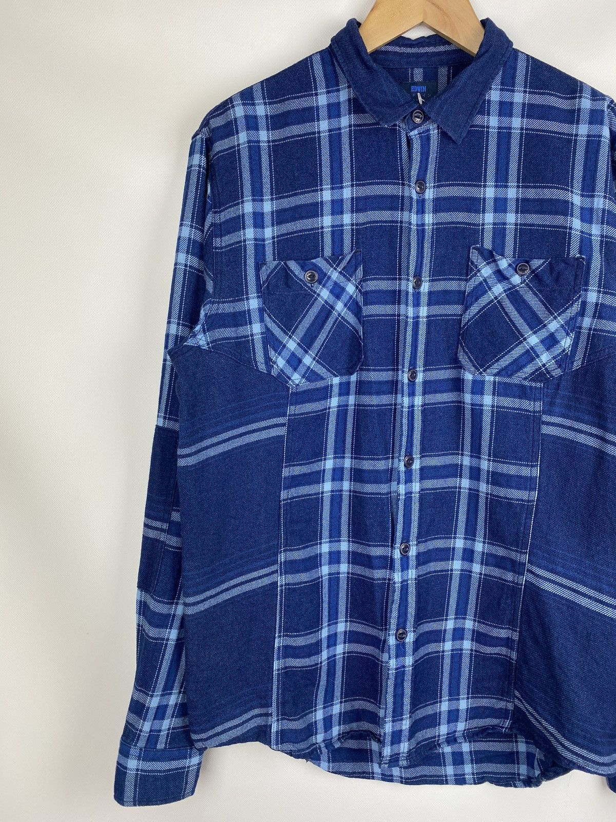 Edwin Edwin Indigo men’s long sleeve checked merge shirt size M Size US M / EU 48-50 / 2 - 2 Thumbnail
