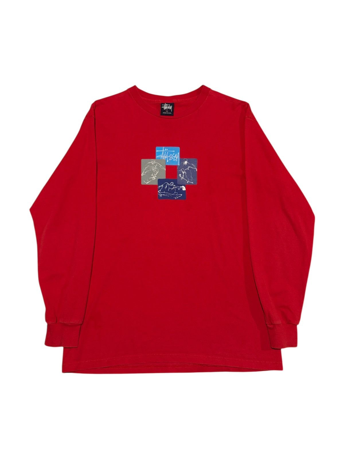 Stussy Vintage 90s Red Stussy Skateboarding Longsleeve Size US M / EU 48-50 / 2 - 2 Thumbnail