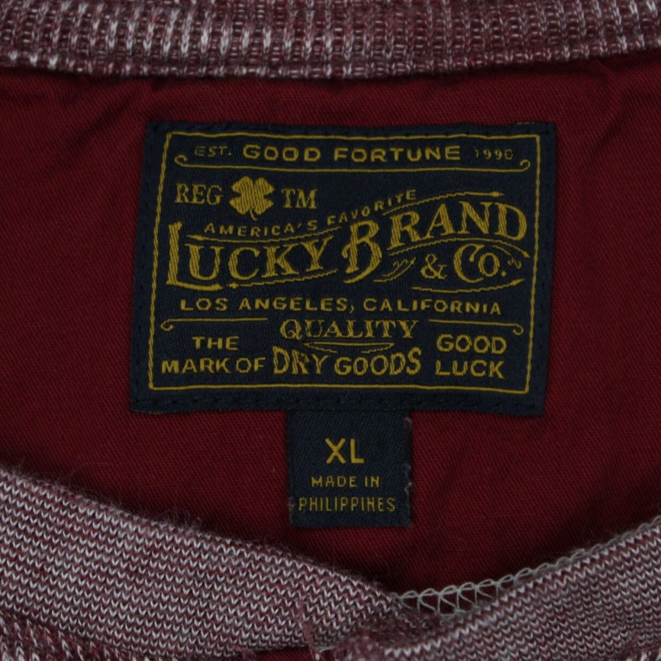 Lucky Brand Lucky Brand Henley Shirt Mens XL Red 100% Cotton Long Sleeve Pullover Shirt Size US XL / EU 56 / 4 - 7 Thumbnail