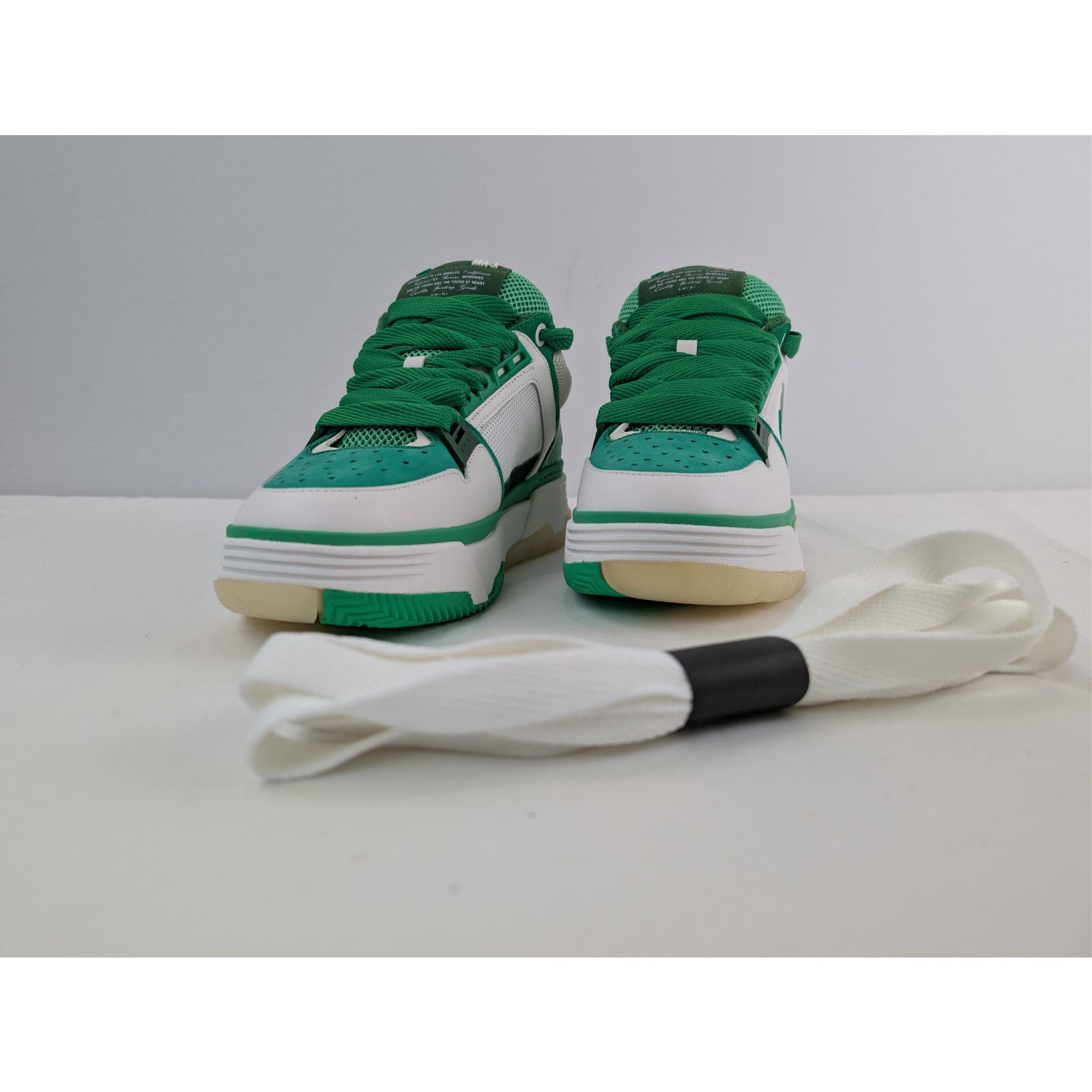 Amiri o1rshd1 MA-1 Low-Top Sneakers in White / Green Size US 11 / EU 44 - 7 Thumbnail