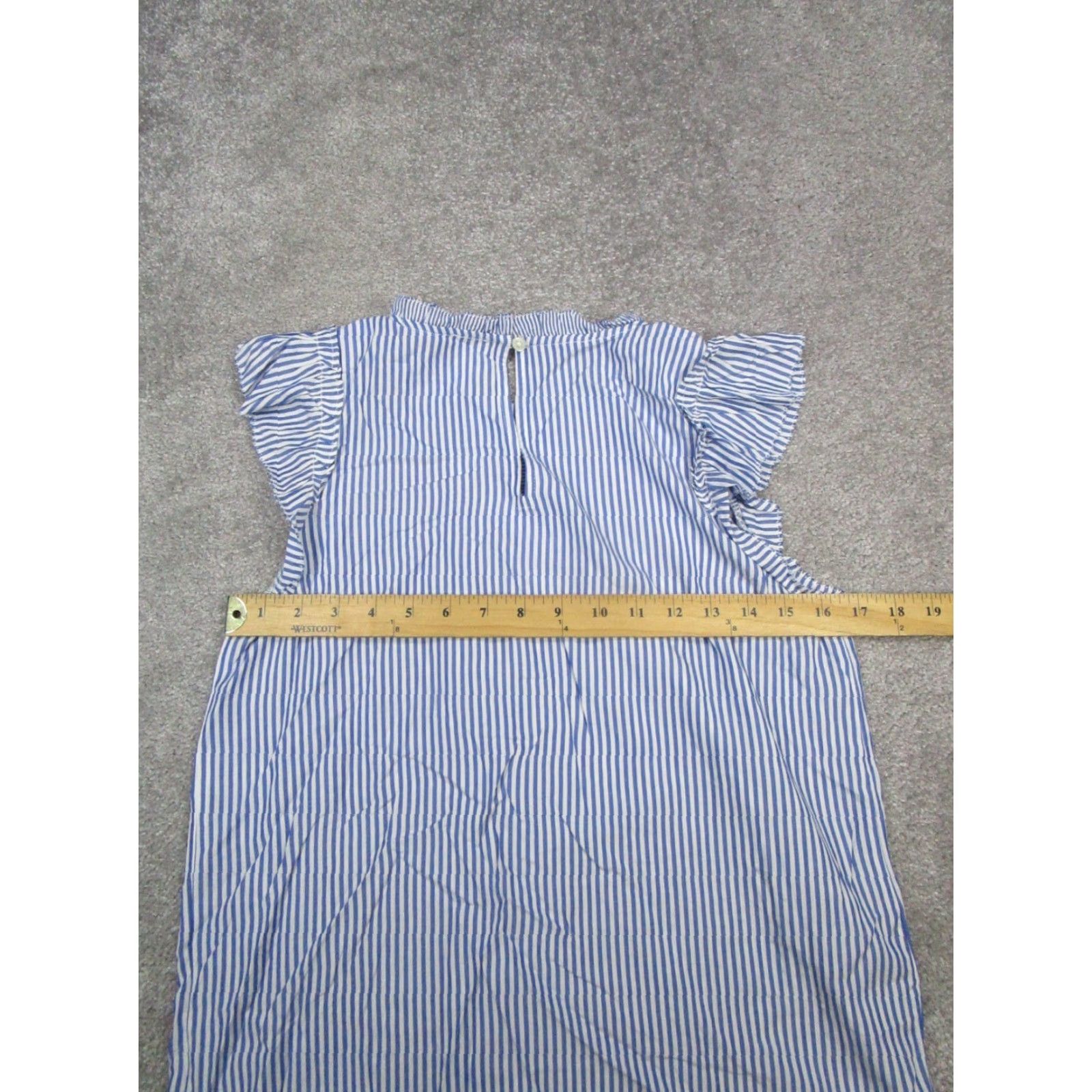 Loft VINTAGE Loft Blouse Womens XS Sleeveless Round Neck Button Casual Summer Spring Fall Blue White 90s Womens Size XS / US 0-2 / IT 36-38 - 6 Thumbnail