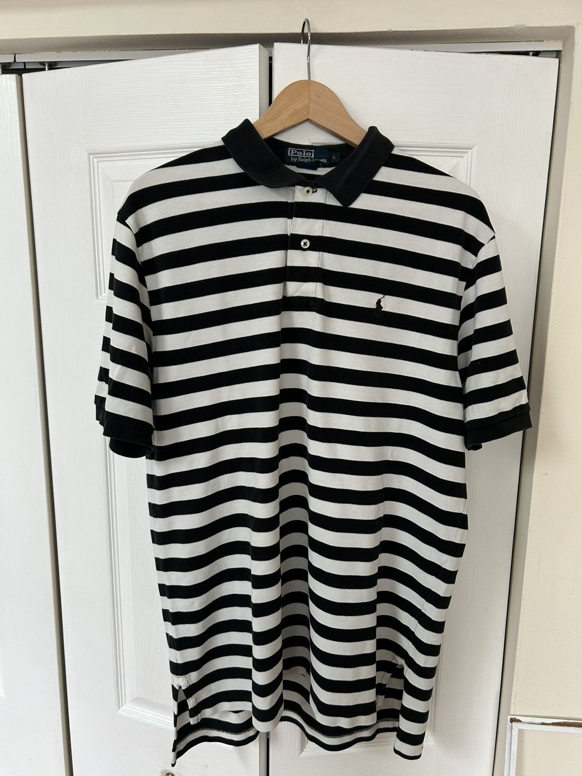 Polo Ralph Lauren Black and white stripped Polo shirt Size US L / EU 52-54 / 3 - 1 Thumbnail