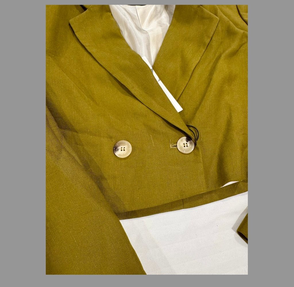 Zara Zara Linen blend double breasted cropped blazer and Pants S Size S / US 4 / IT 40 - 7 Thumbnail