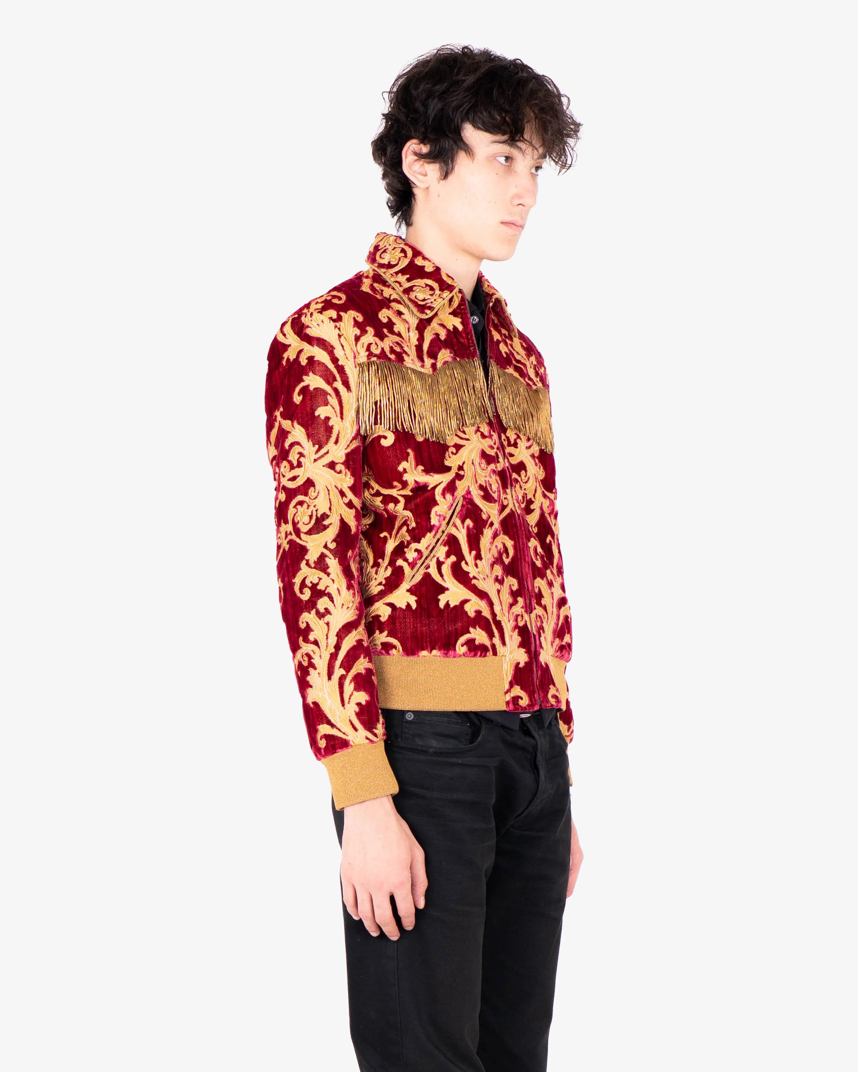 Saint Laurent Paris Brocade Fringe Bomber Jacket (FW16) Size US M / EU 48-50 / 2 - 7 Thumbnail