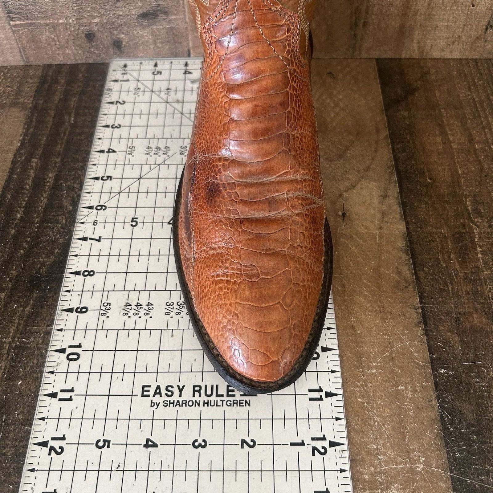 Vintage J Chisholm Vintage Ostrich Leg Cowboy Boots Mens 8 EE Size US 8 / EU 41 - 7 Thumbnail