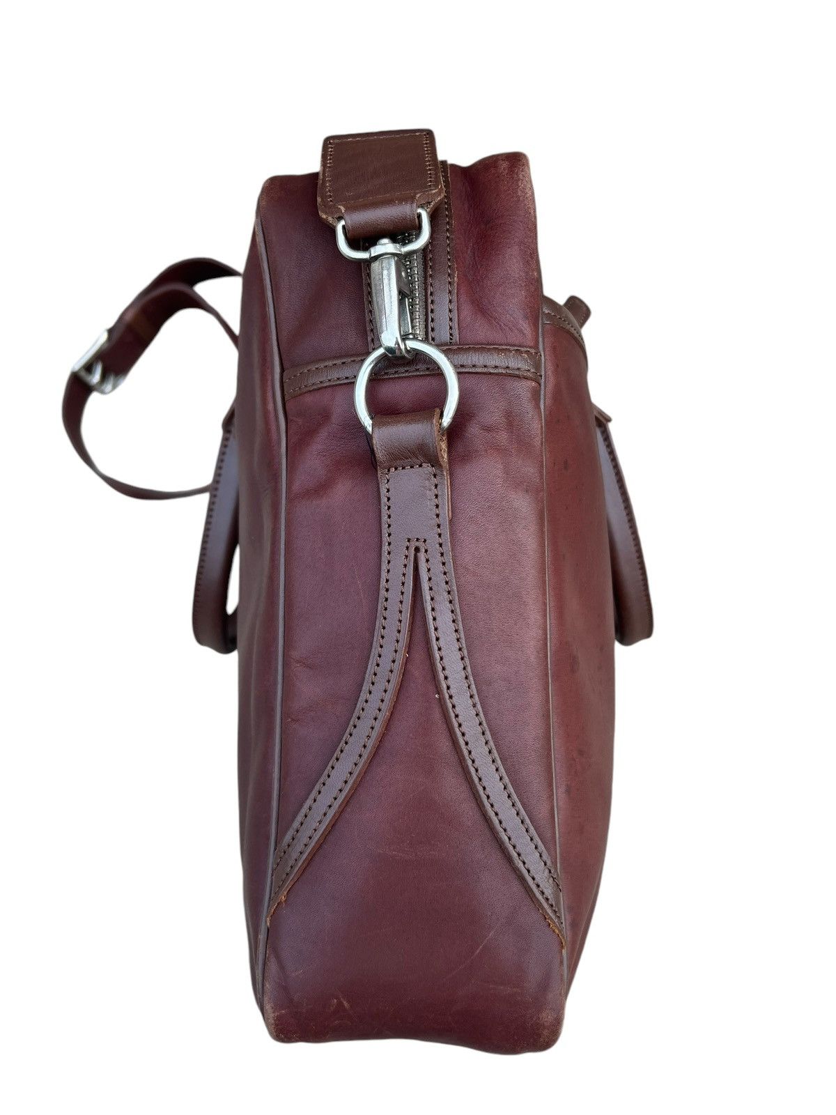 Japanese Brand × Leather Somes Saddle Japan Distressed Patina Leather 2 Way Bag Size ONE SIZE - 15 Thumbnail