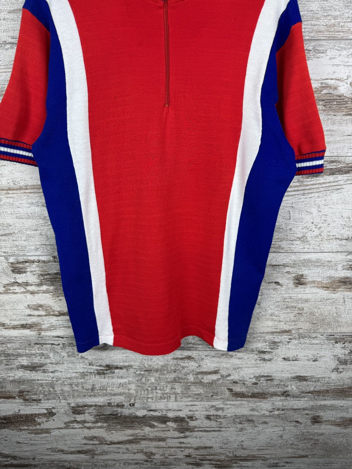 Vintage 70s Audax UK Vintage Wool Cycling Jersey T-shirt tee mens Size US L / EU 52-54 / 3 - 4 Thumbnail