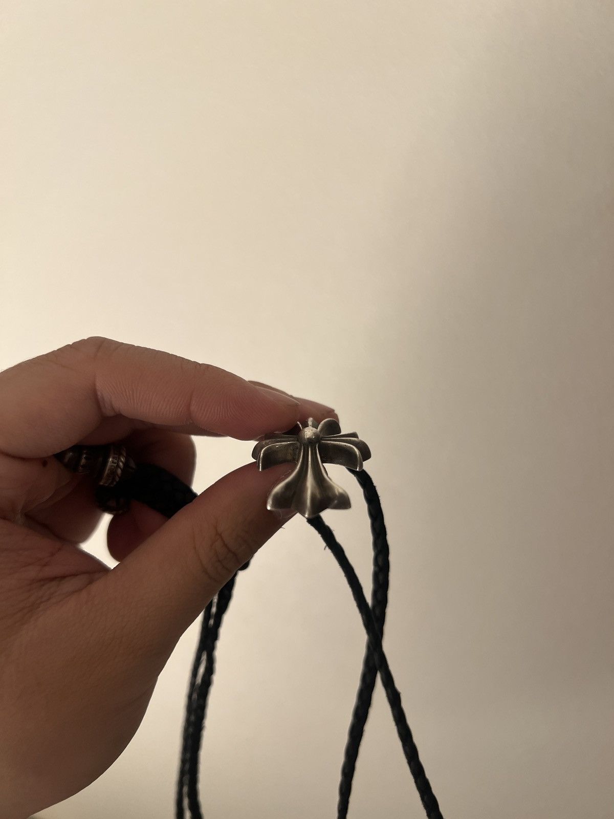 Chrome Hearts Chrome Hearts Small CH Cross Pendant with Bale Leather Braid Size ONE SIZE - 10 Thumbnail