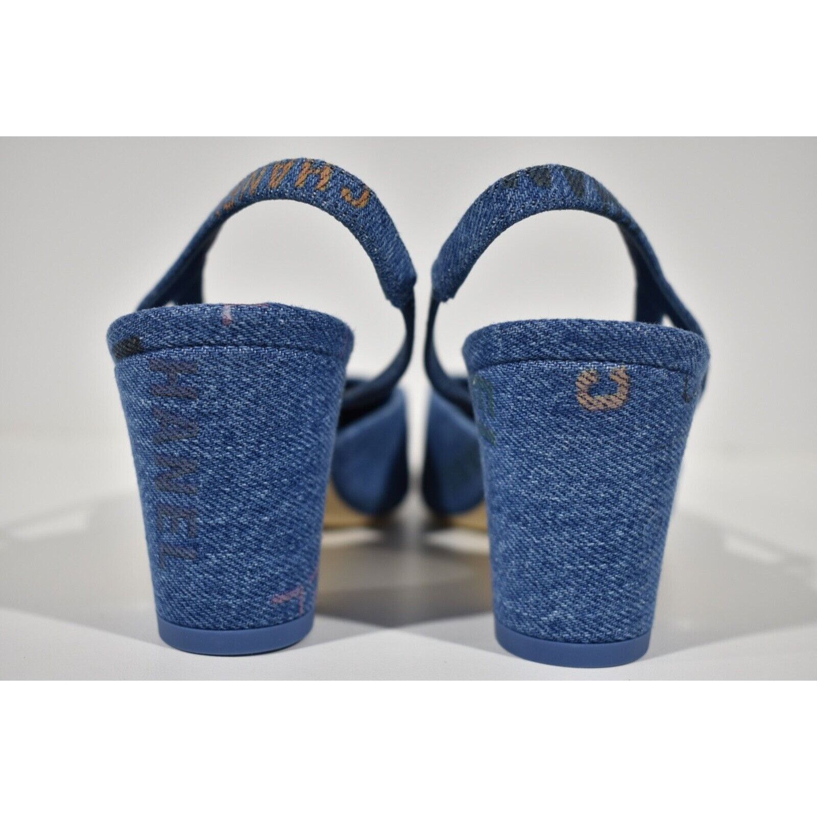 Chanel 22P Mademoiselle Coco Sling Denim Slingback Sandal Heel 41.5 Size US 11.5 / IT 41.5 - 9 Thumbnail
