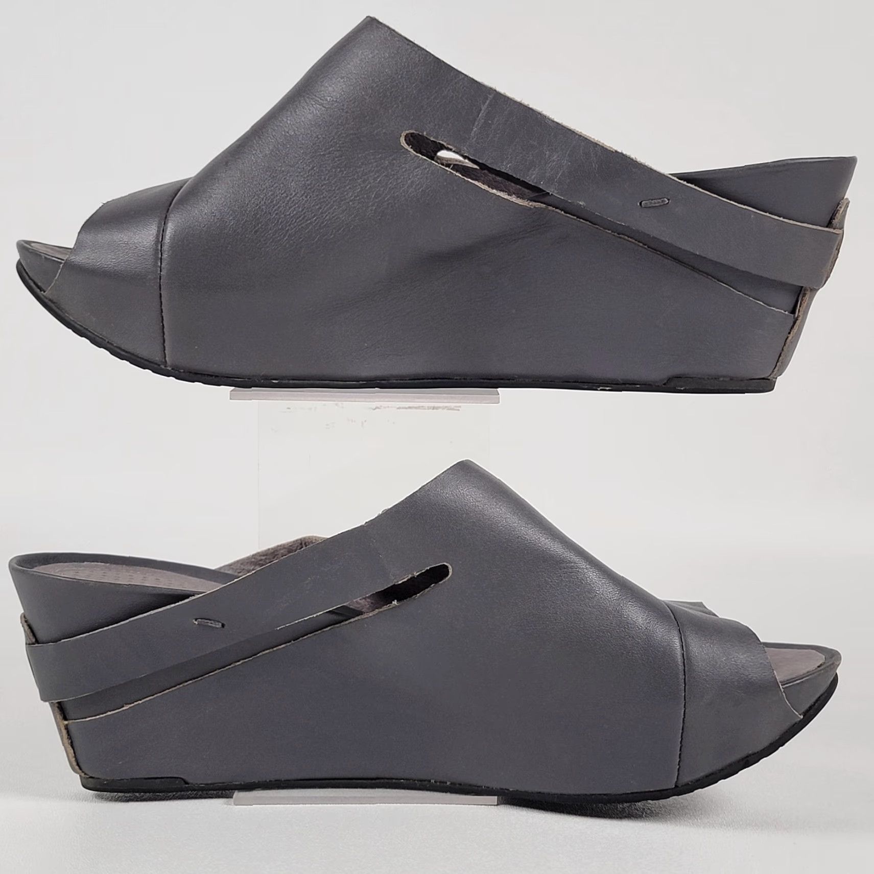 Vintage Tsubo Sandal Wedge Slide Black Size 7.5 US / 38.5 EU Womens Walking Casual Leather 1" Platform Size US 8 / IT 38 - 4 Thumbnail