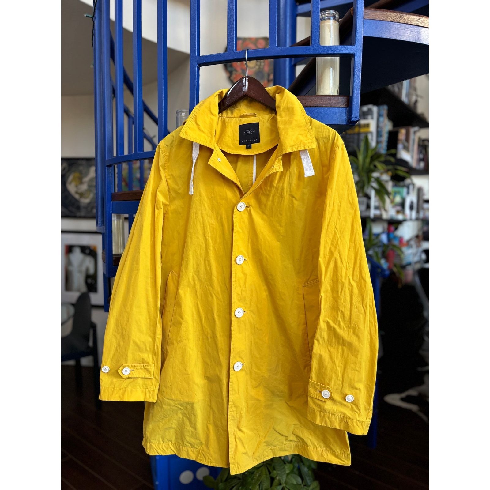RAGEBLUE RageBlue Japan Yellow Hooded Raincoat Jacket Size L Size US L / EU 52-54 / 3 - 1 Thumbnail
